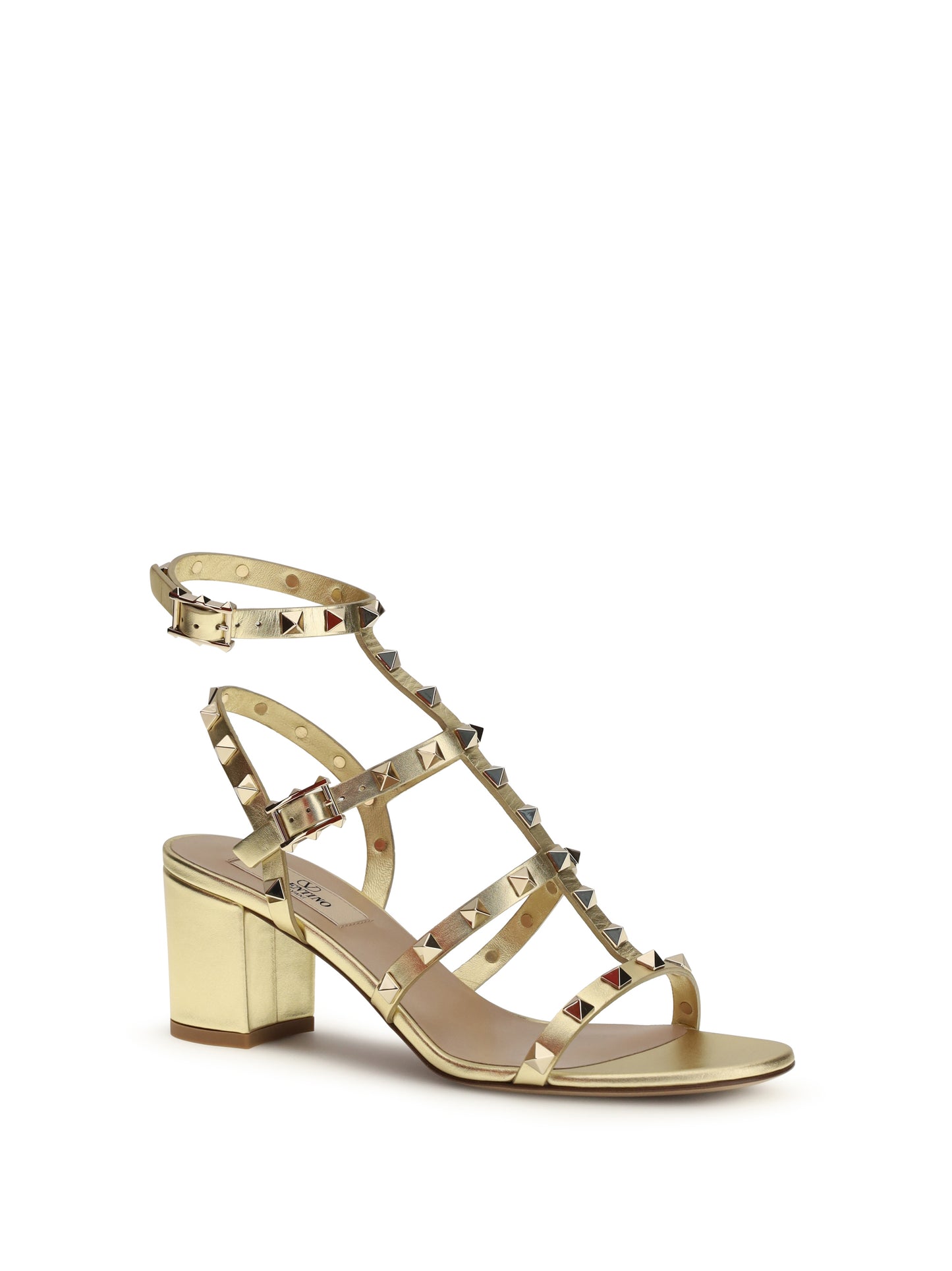 Valentino Garavani Women Rockstud Sandals Laminated Leather VALENTINO GARAVANI