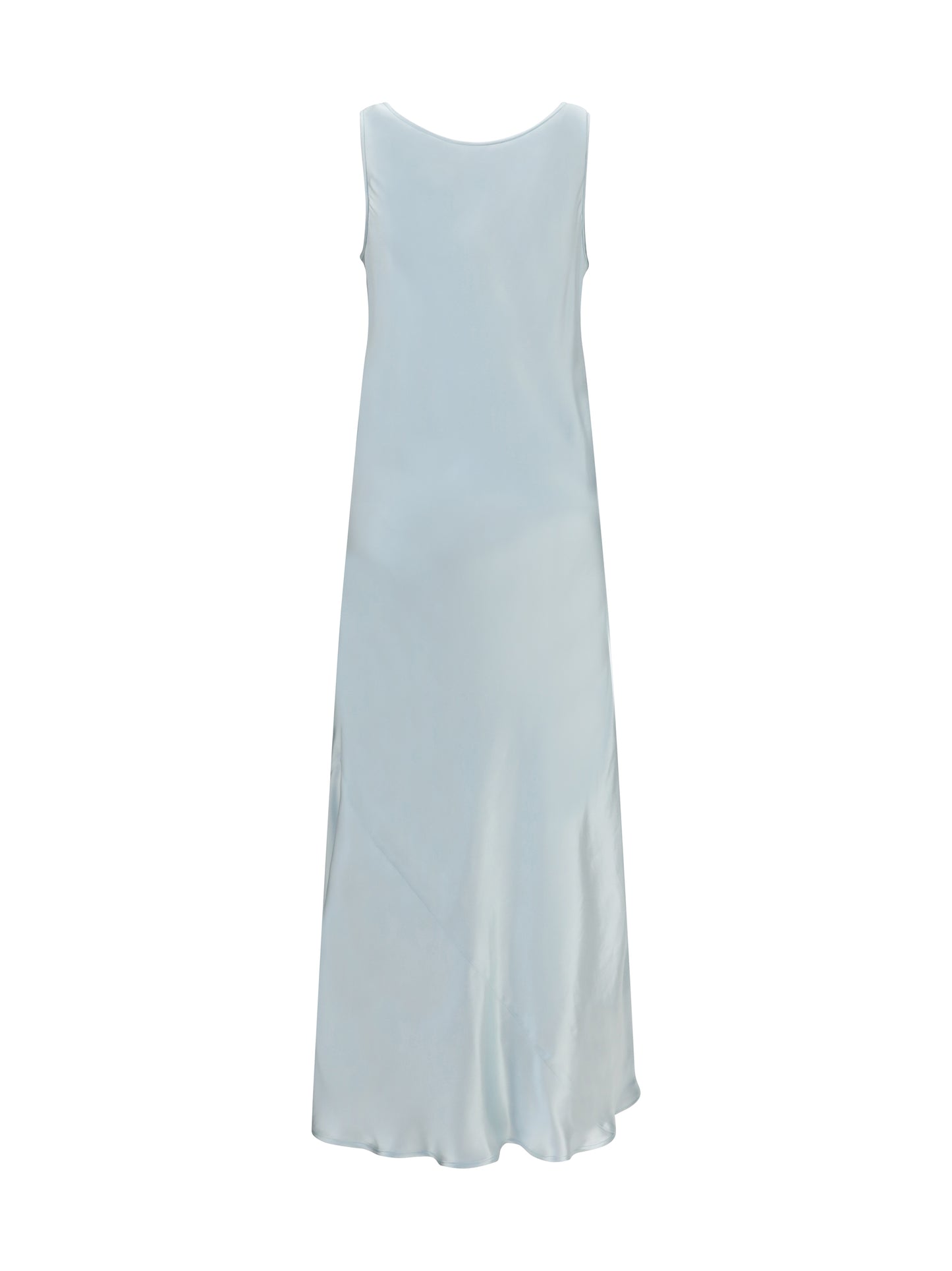 Miu Miu Women Long Satin V-Neck Dress MIU MIU