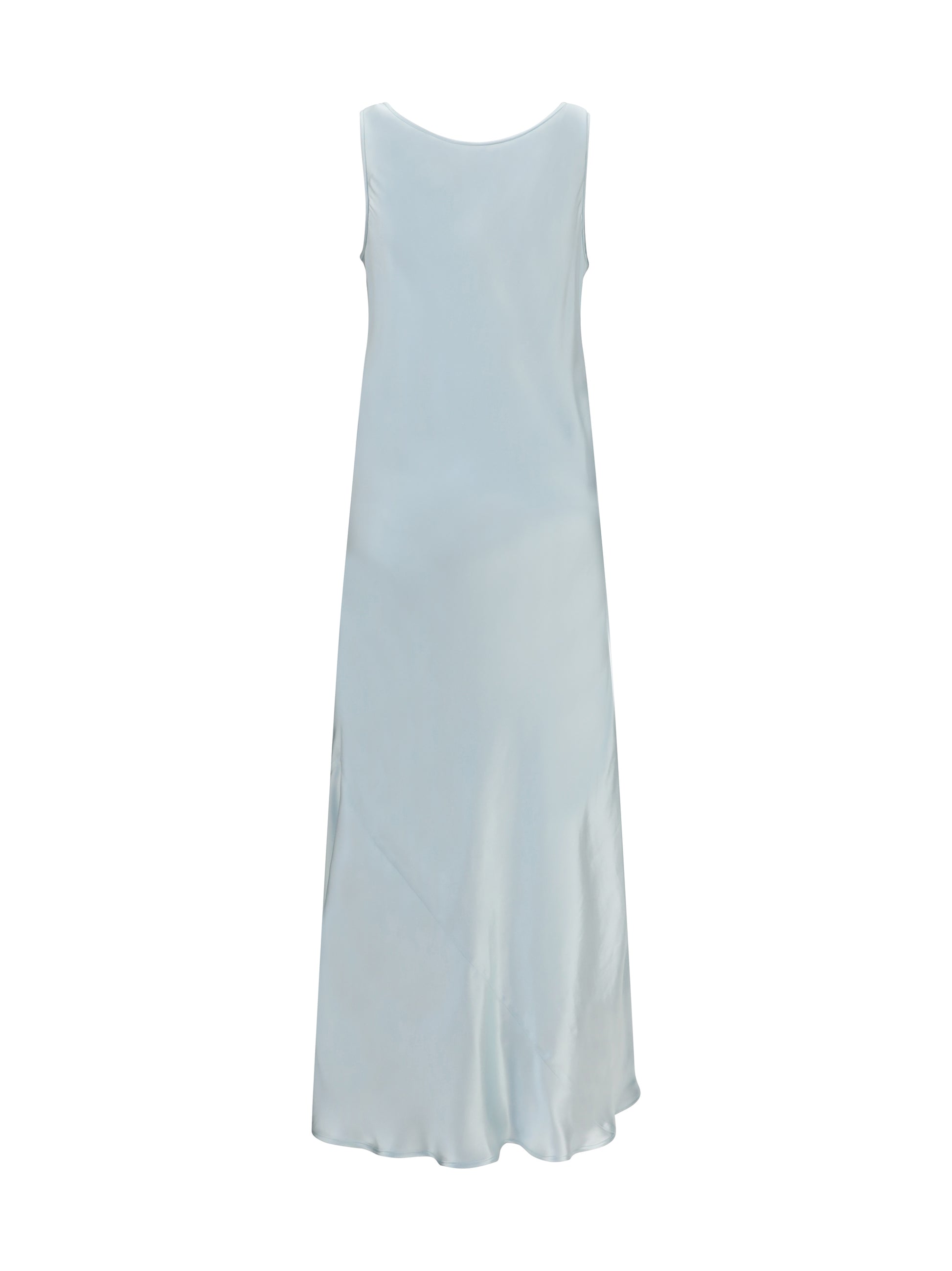 Miu Miu Women Long Satin V-Neck Dress MIU MIU