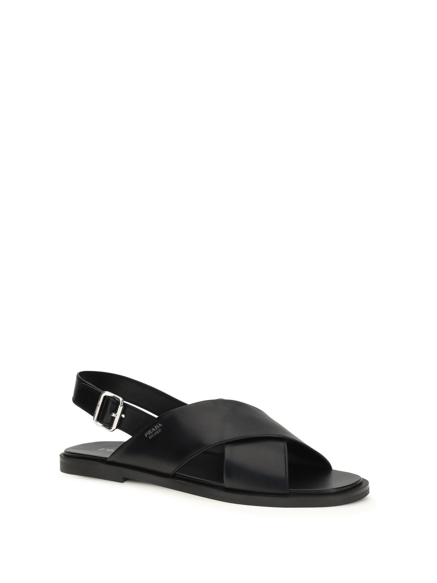 Prada Men Saffiano Criss-Cross Sandals PRADA