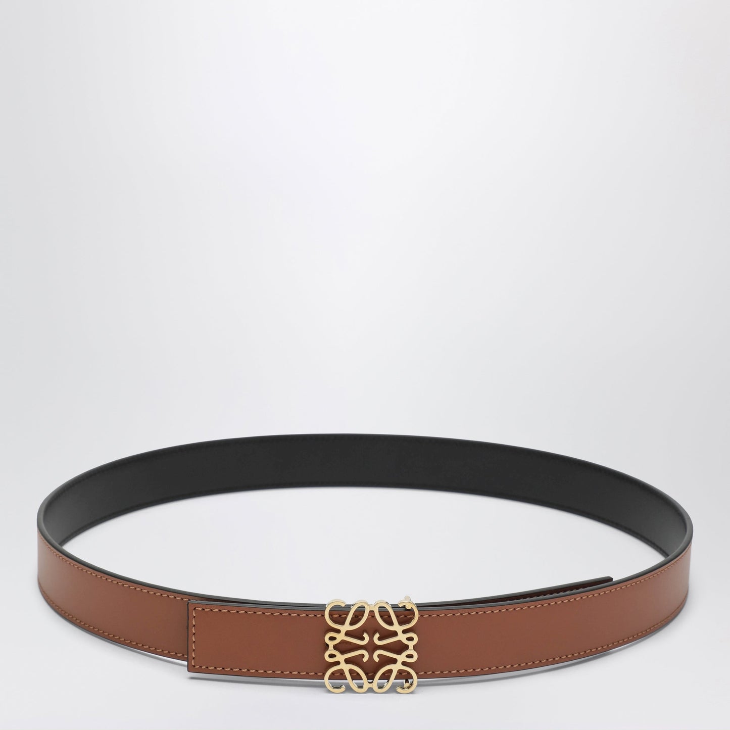 Loewe Reversible Anagram Belt In Smooth Calfskin Tan/Black Women LOEWE