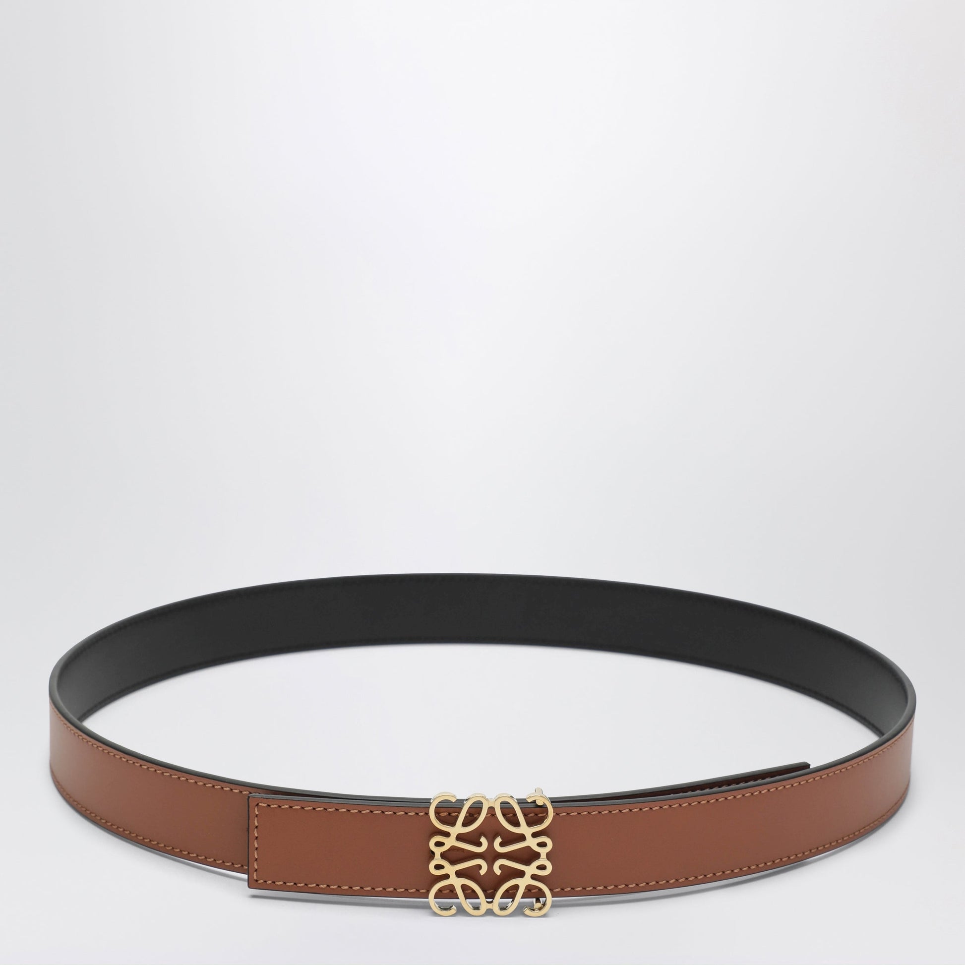 Loewe Reversible Anagram Belt In Smooth Calfskin Tan/Black Women LOEWE