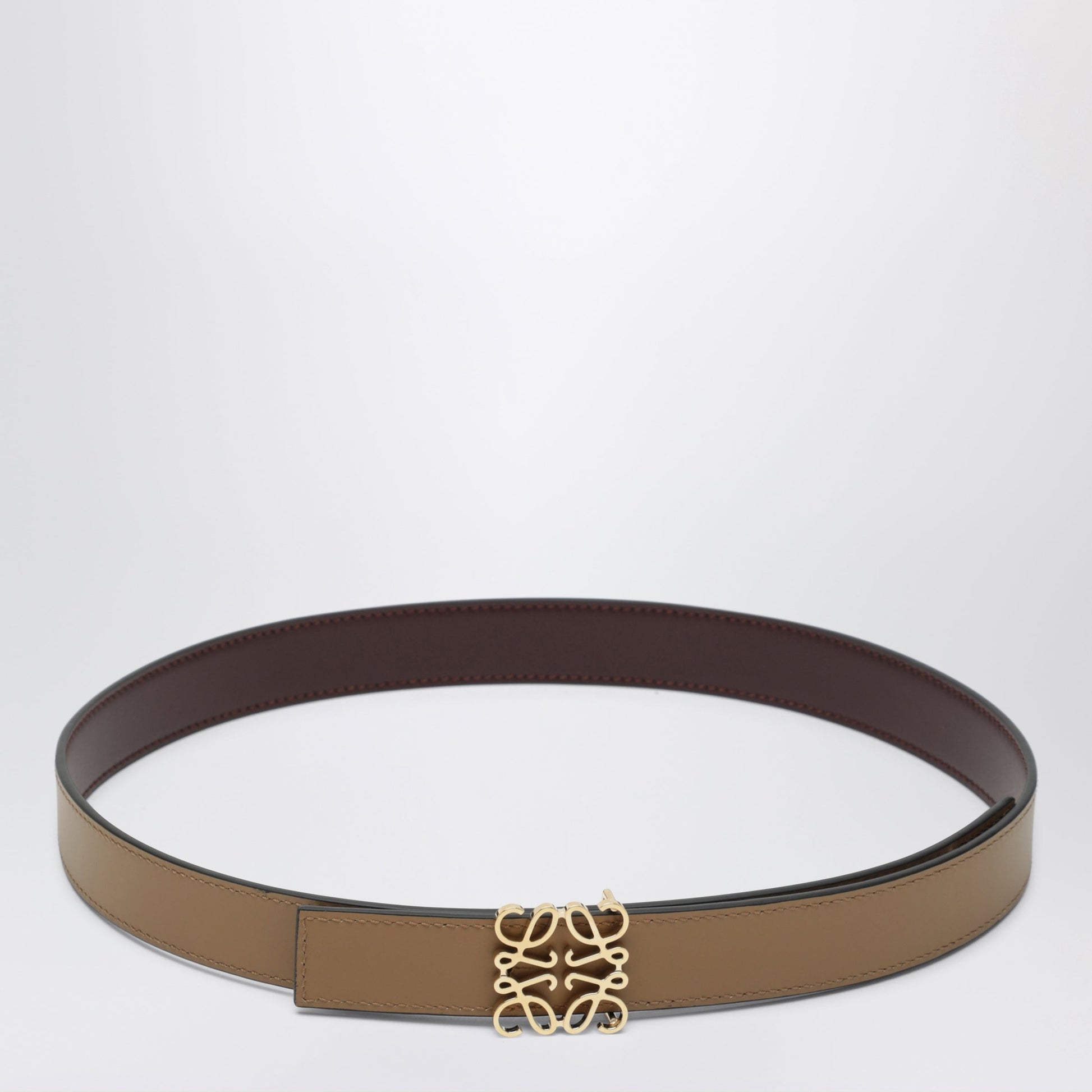 Loewe Burgundy/Beige Reversible Anagram Belt In Leather Women LOEWE