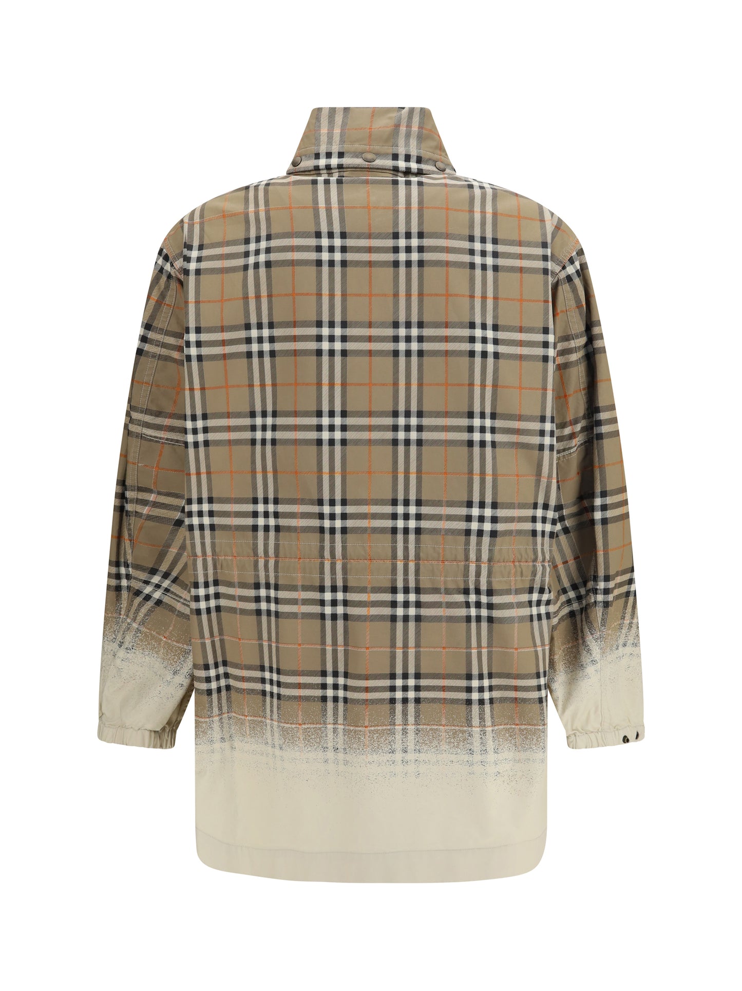 Burberry Men Gabardine Parka With Faded Check Print BURBERRY