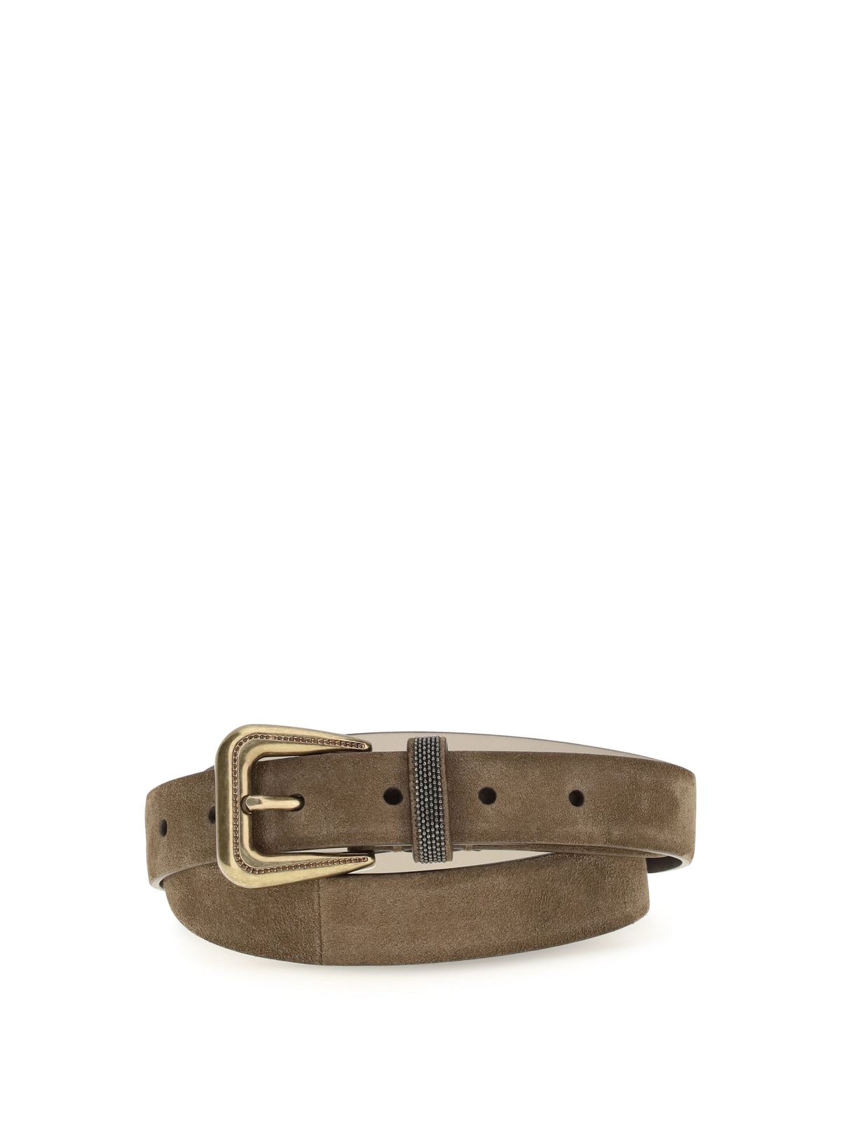 Brunello Cucinelli Women Suede Belt With Monili Detail BRUNELLO CUCINELLI