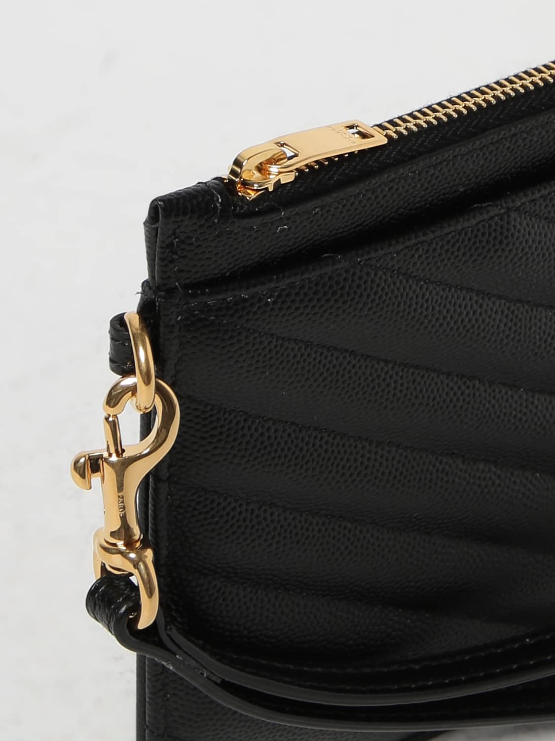 Saint Laurent Women Saint Laurent Clutch In Quilted Grain De Poudre Leather SAINT LAURENT