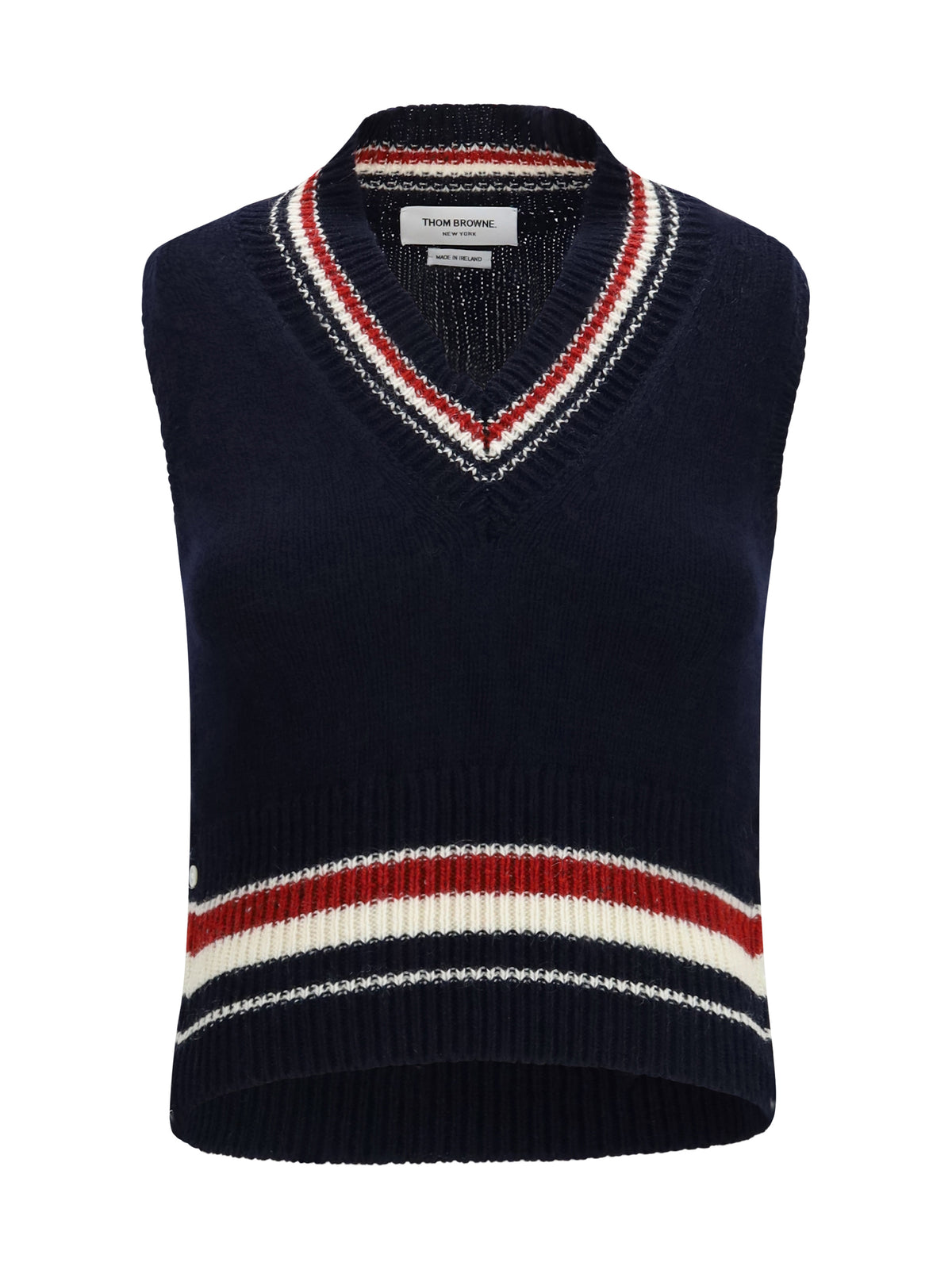 Thom Browne Women Hector Striped V-Neck Vest THOM BROWNE