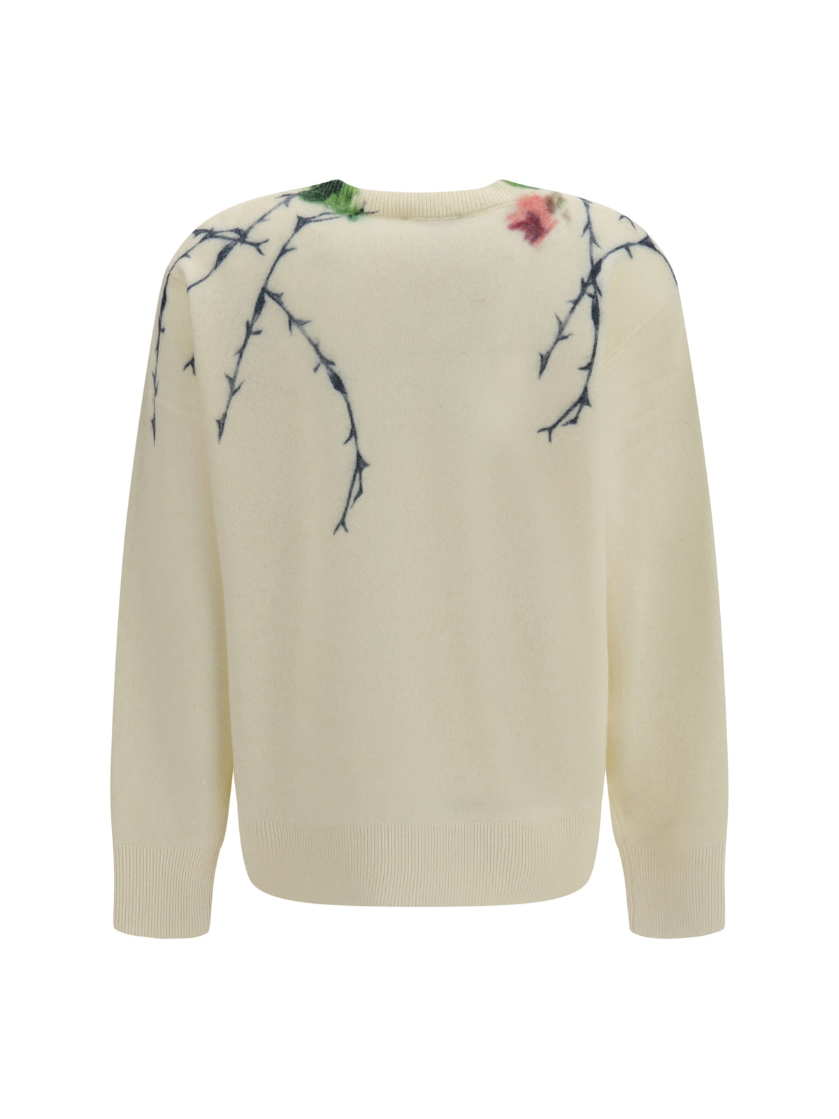 Blumarine Women Cashmere-Blend Sweater With Rose Print BLUMARINE