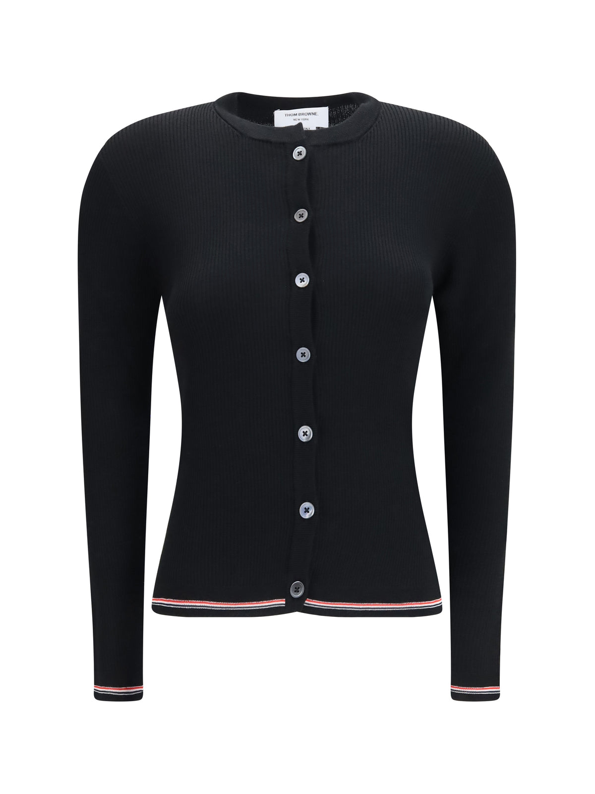 Thom Browne Women Ribbed Merino Wool Cardigan THOM BROWNE