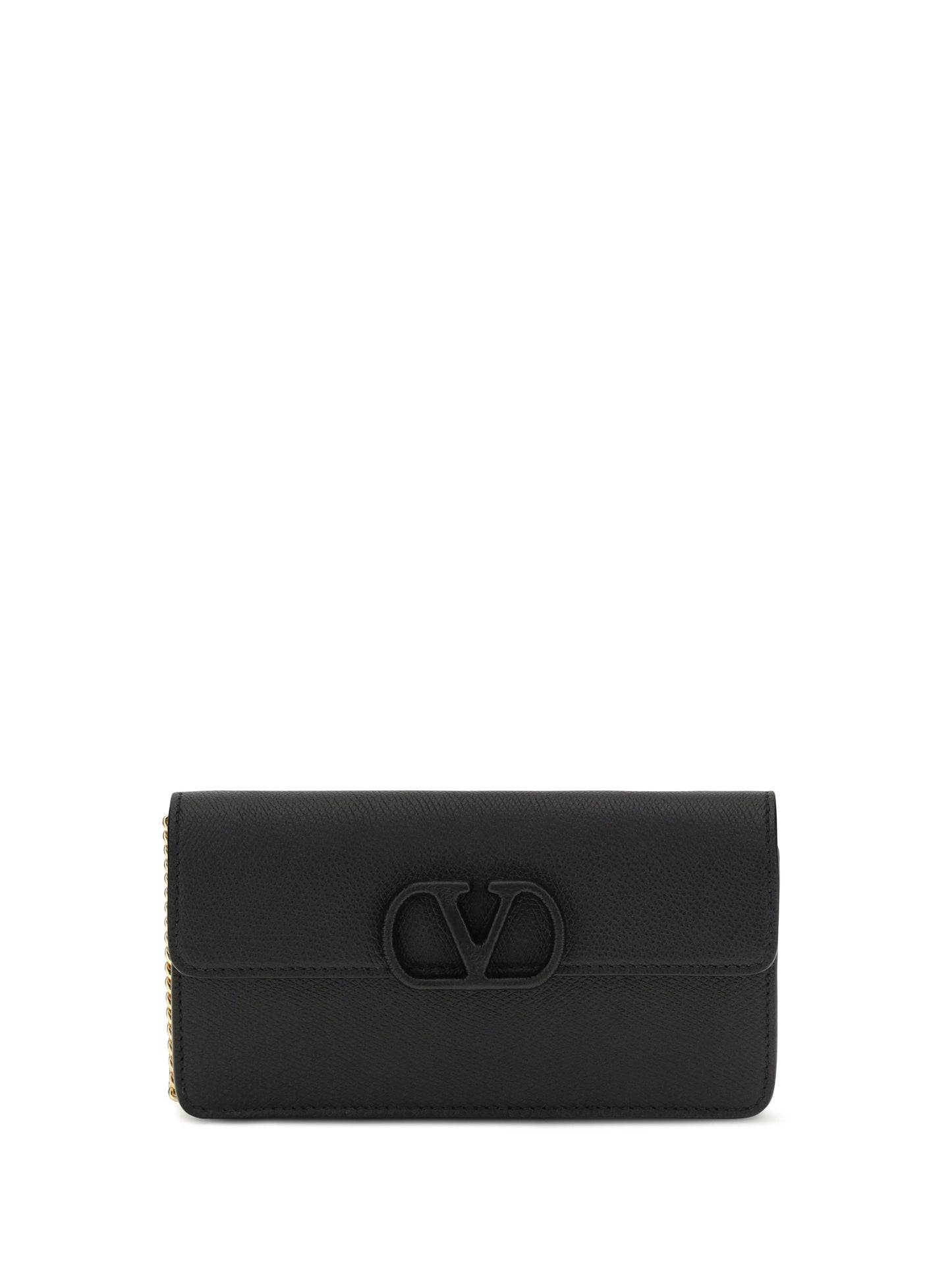 Valentino Garavani Women Vlogo Signature Grainy Calfskin Chain Wallet VALENTINO GARAVANI