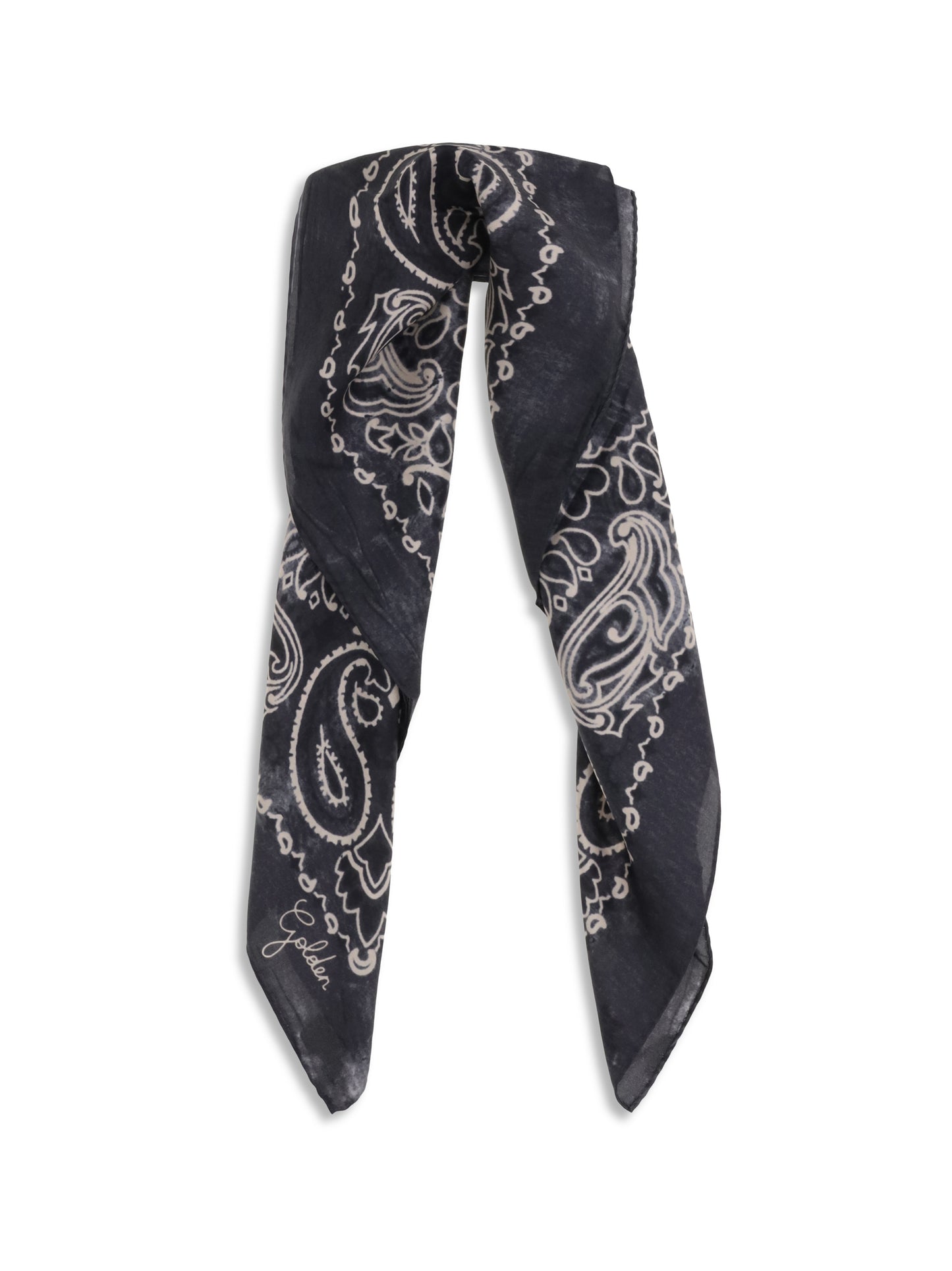 Golden Goose Women Golden Paisley Printed Silk Scarf GOLDEN GOOSE