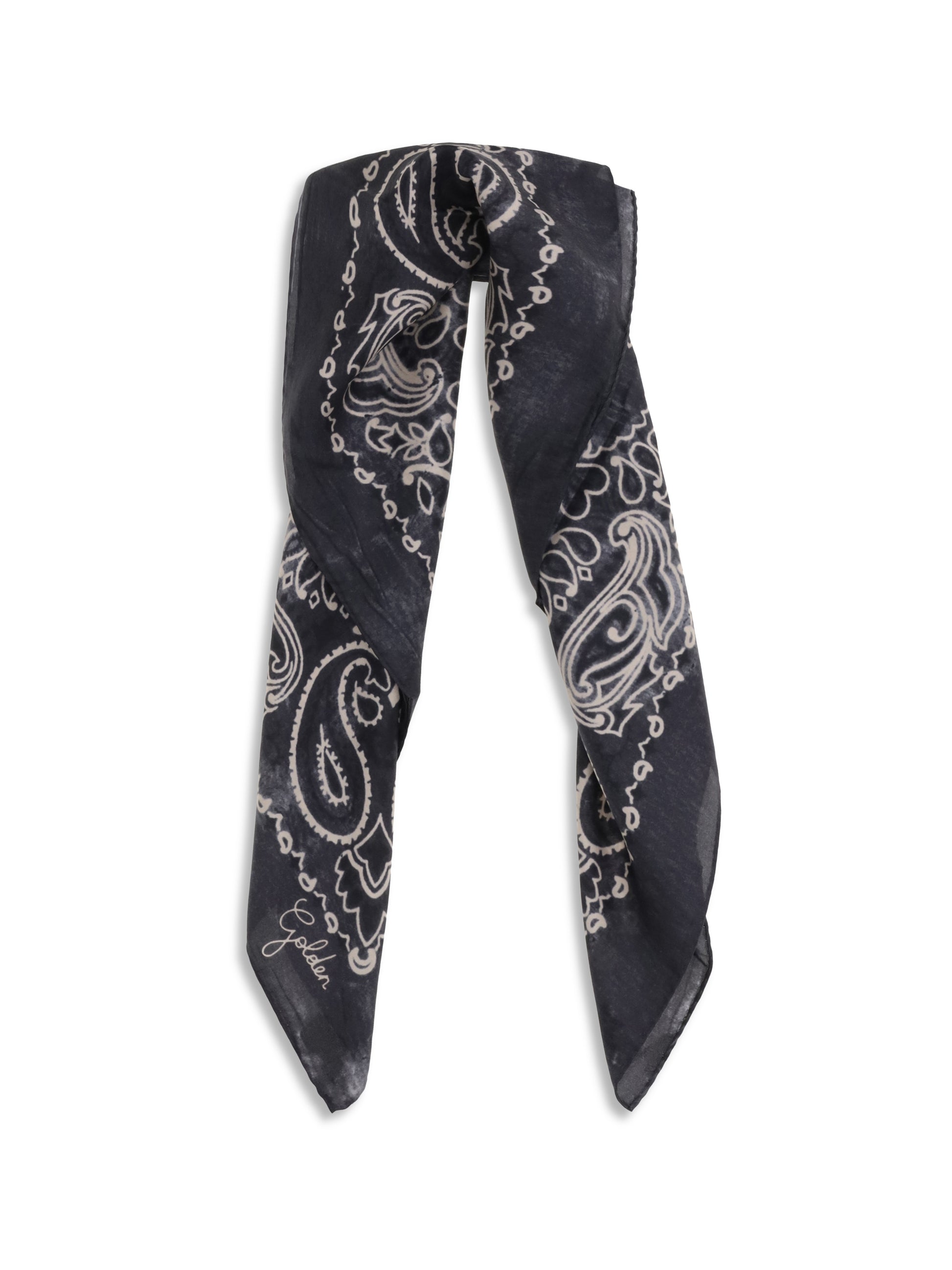 Golden Goose Women Golden Paisley Printed Silk Scarf GOLDEN GOOSE