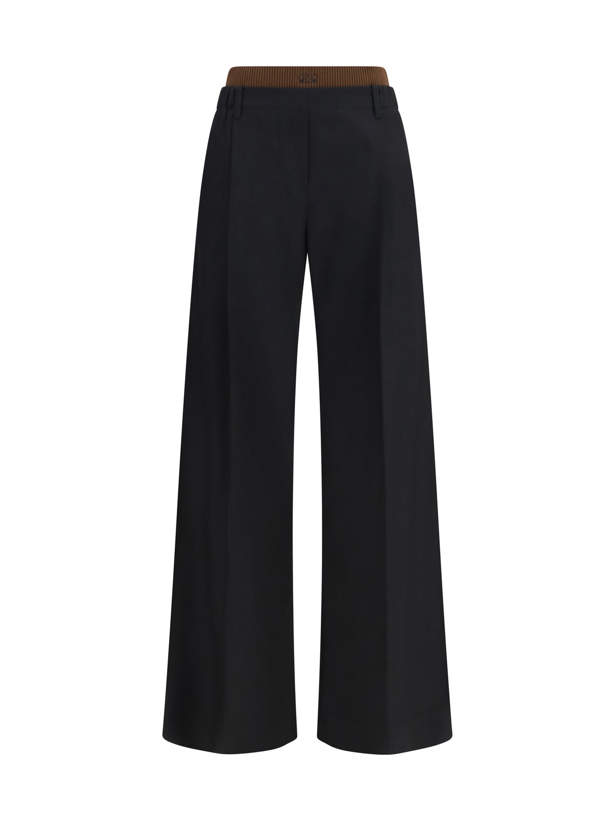 Loewe Women Wide-Leg Pants With Ribbed Waistband LOEWE