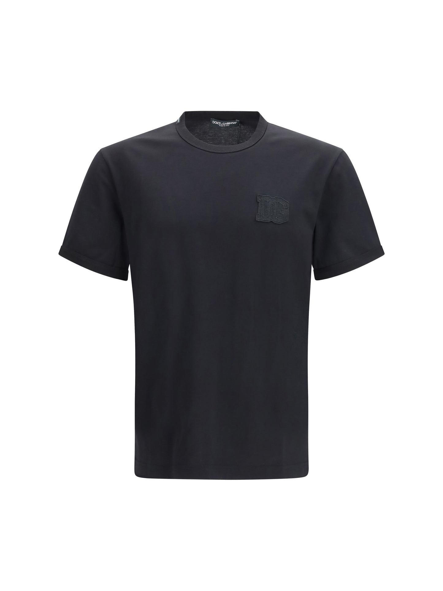 Dolce & Gabbana Men Cotton T-Shirt With Patch DOLCE & GABBANA