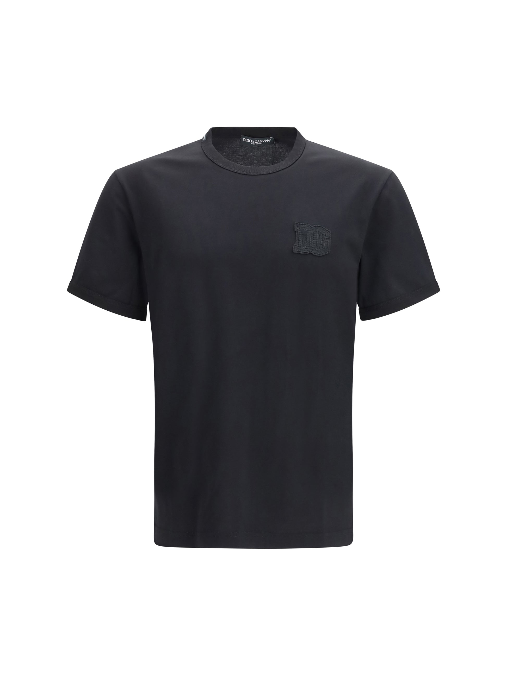 Dolce & Gabbana Men Cotton T-Shirt With Patch DOLCE & GABBANA