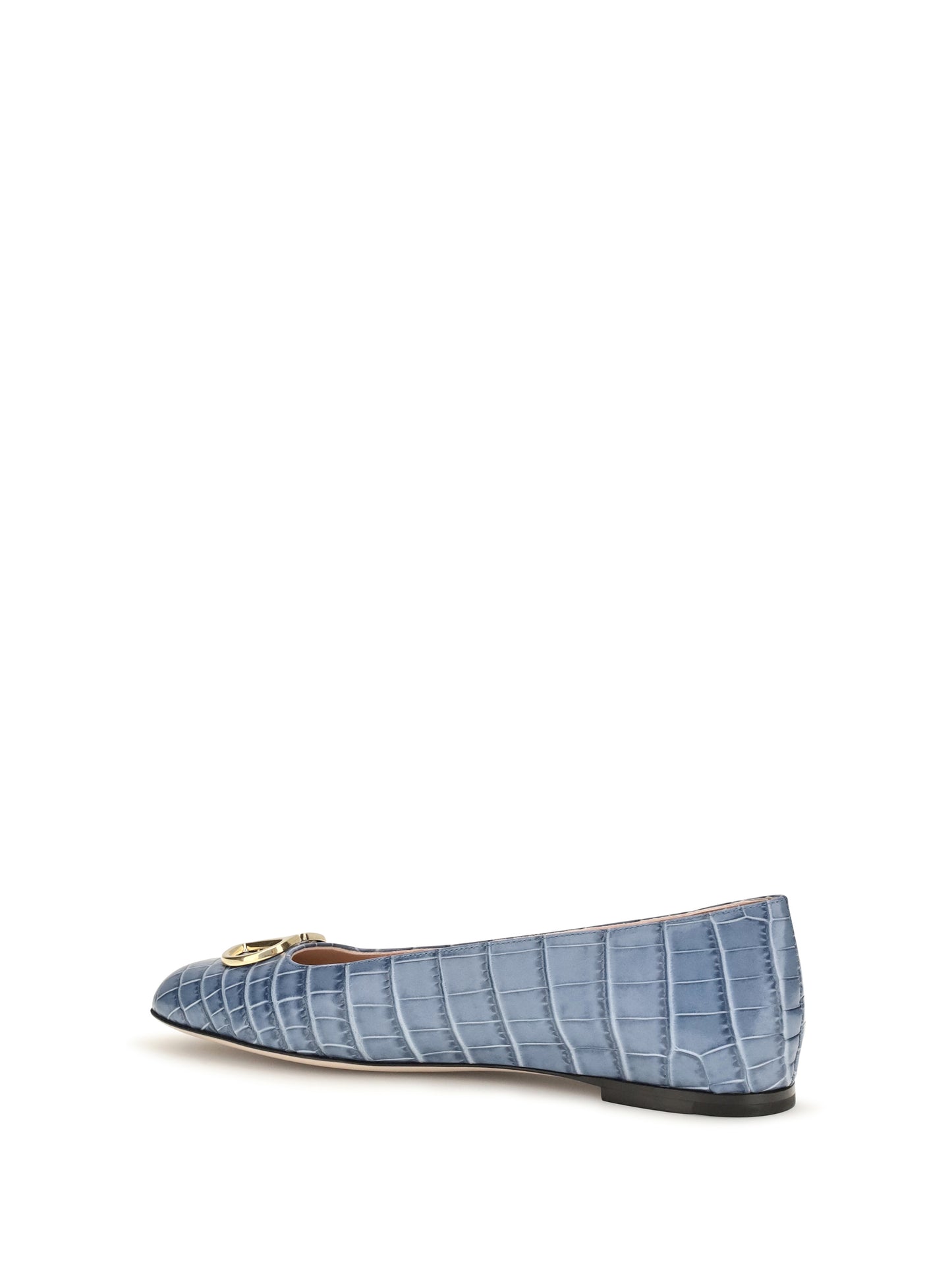 Valentino Garavani Women Vlogo Signature Croc-Effect Ballerinas VALENTINO GARAVANI