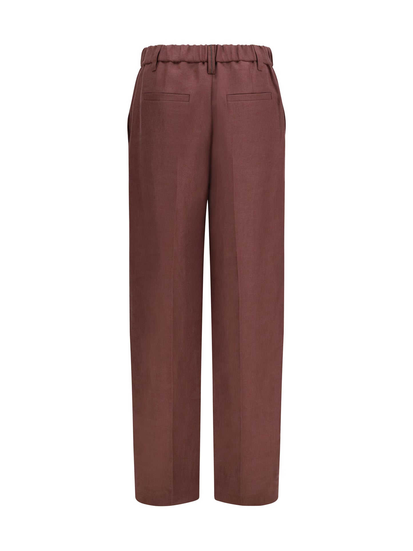 Brunello Cucinelli Women Wide-Leg Pants In Linen With Elastic Waistband And Belt Loops BRUNELLO CUCINELLI