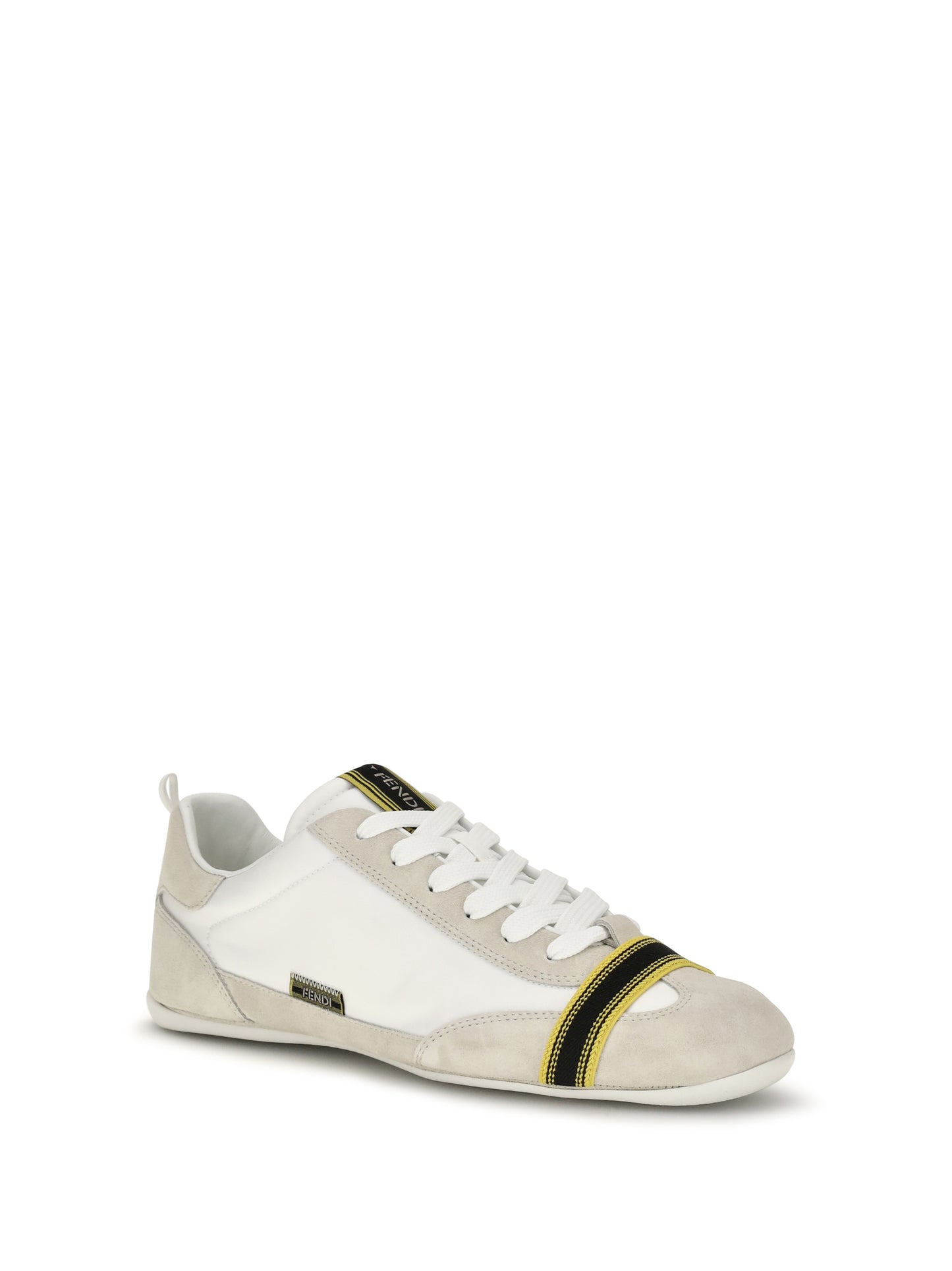 Fendi Men Wrap Suede And Fabric Sneakers FENDI