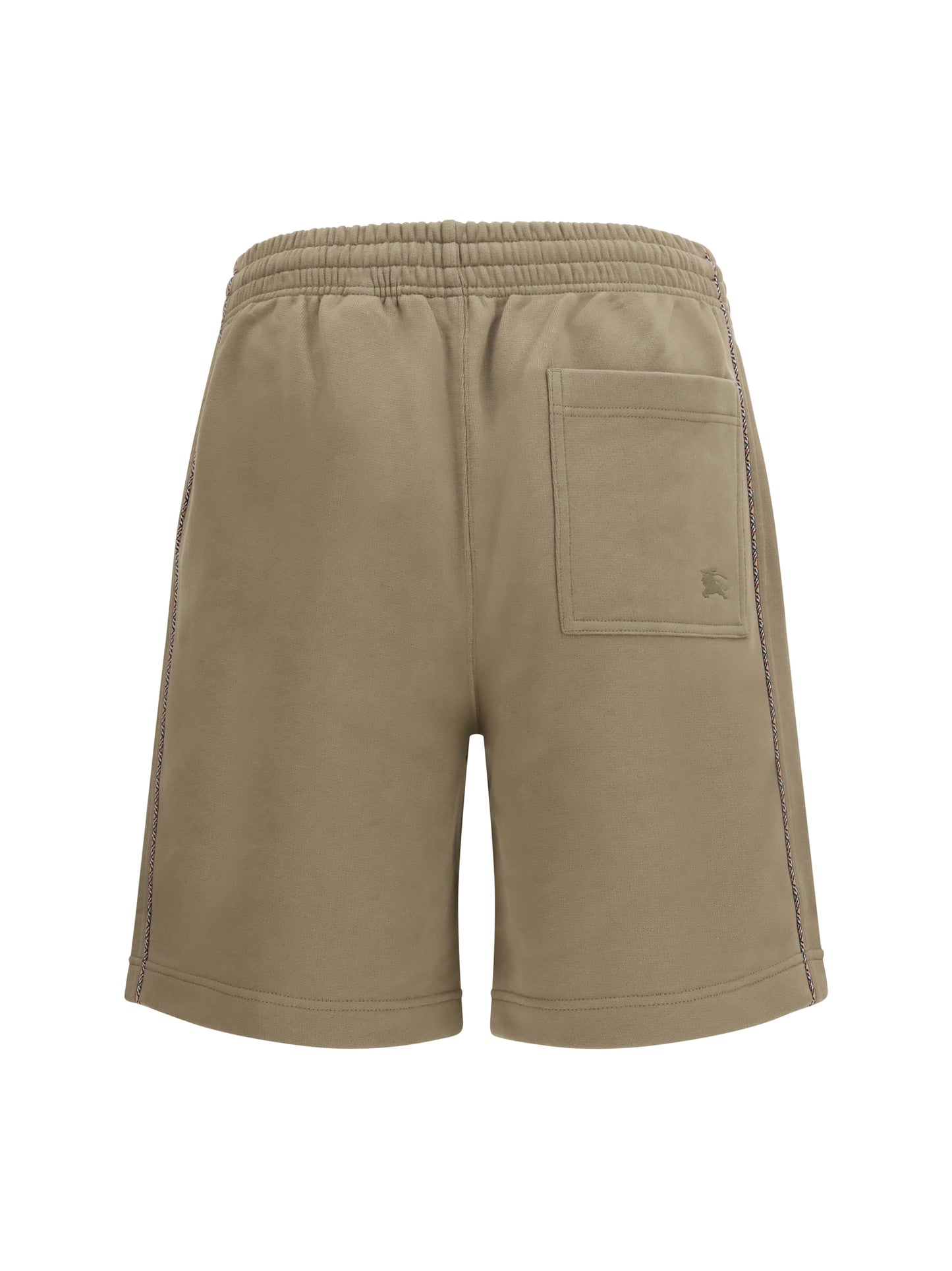 Burberry Men Cotton Shorts With Check Trims BURBERRY