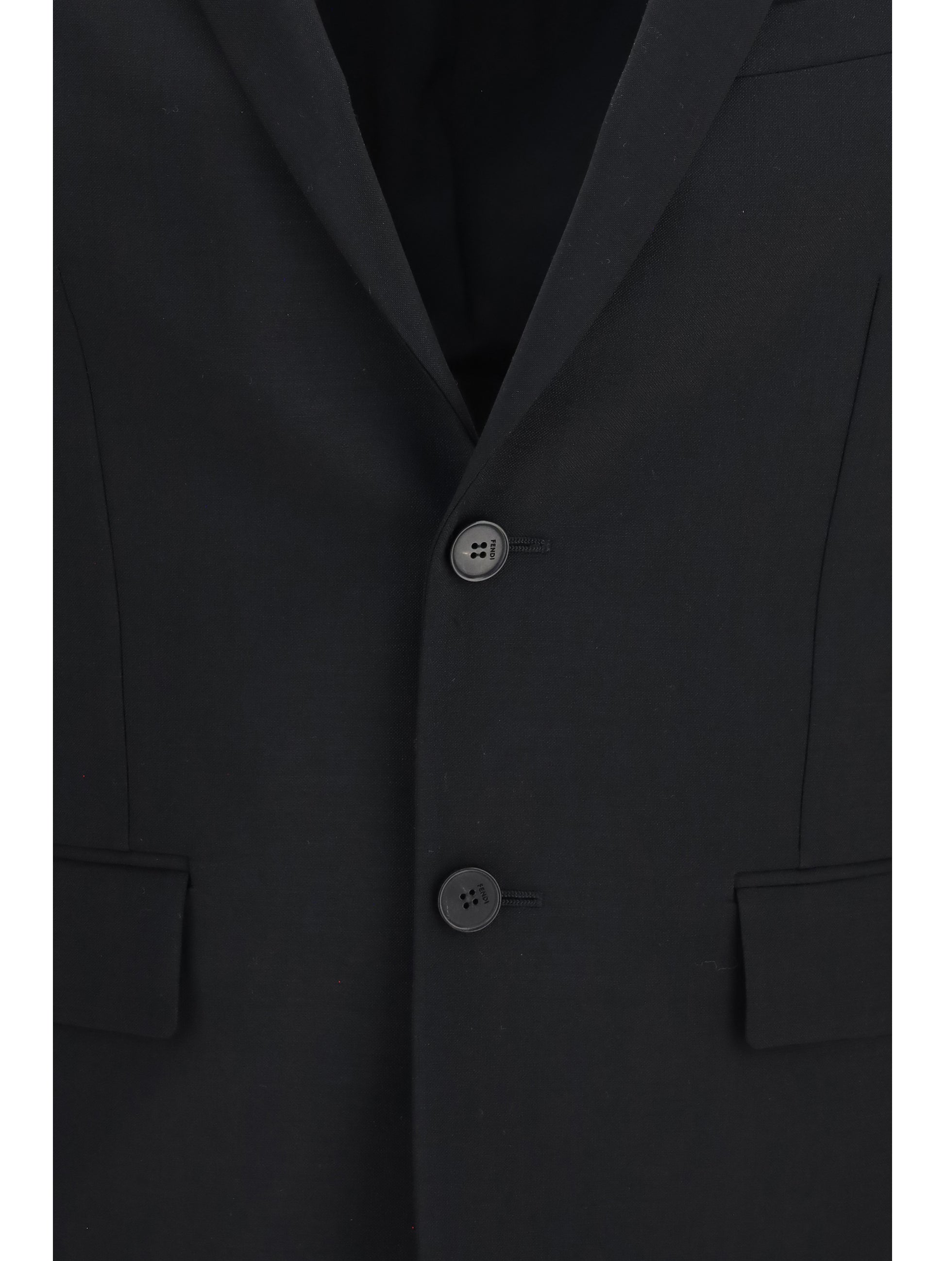 Fendi Men Single-Breasted Kid Mohair Blazer FENDI