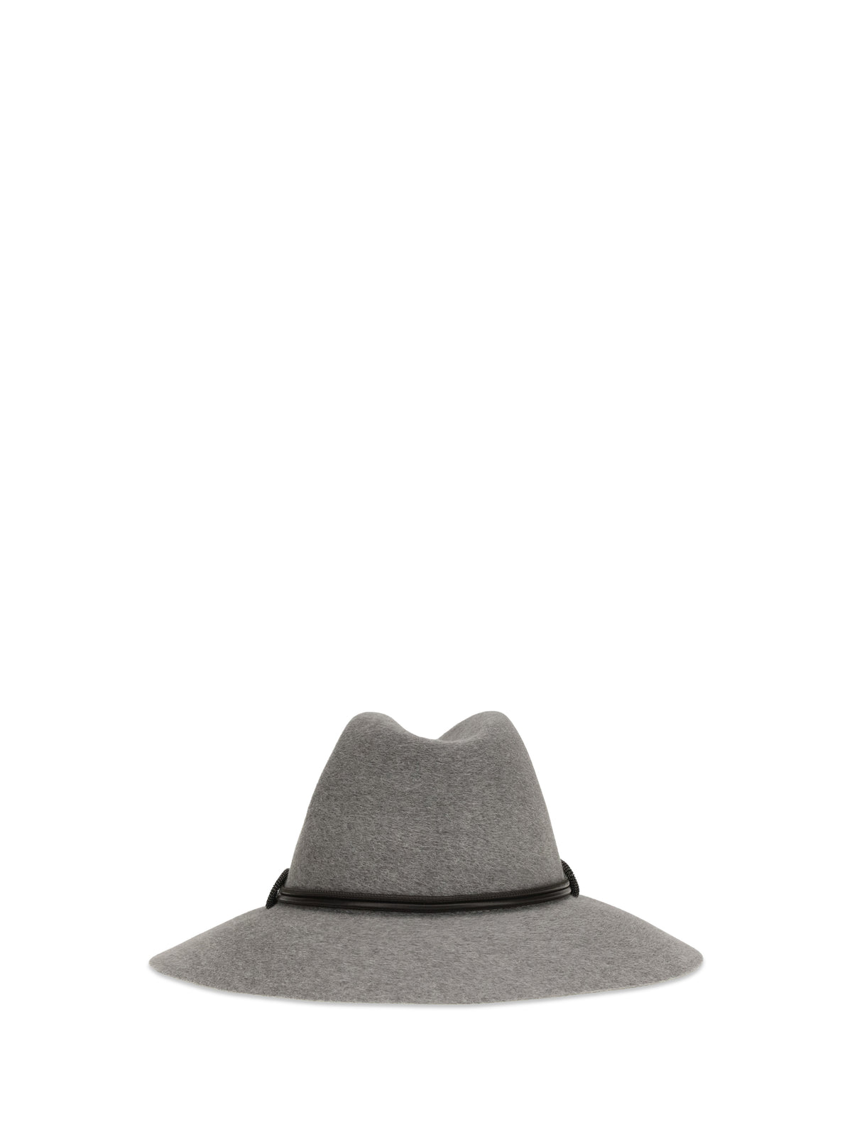 Brunello Cucinelli Women Felt Fedora Hat With Leather Band BRUNELLO CUCINELLI