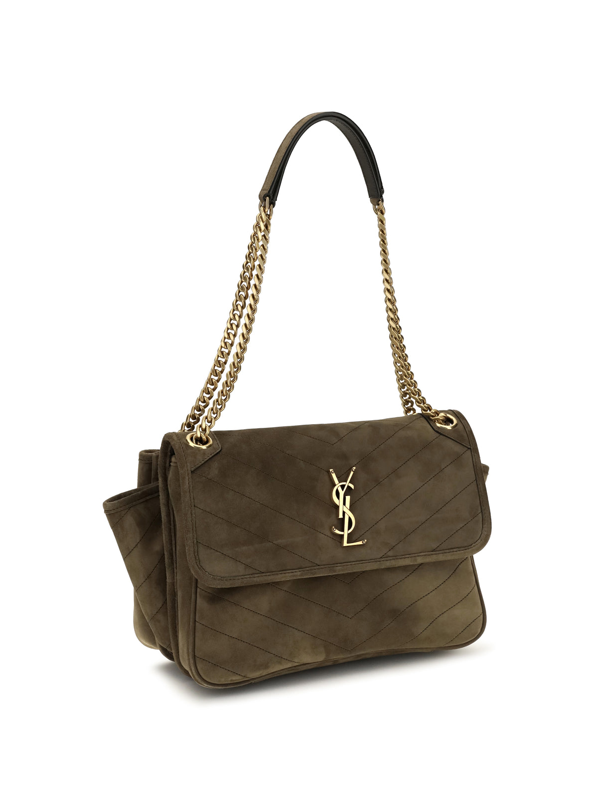 Saint Laurent Women Niki Tripouch Suede Shoulder Bag SAINT LAURENT