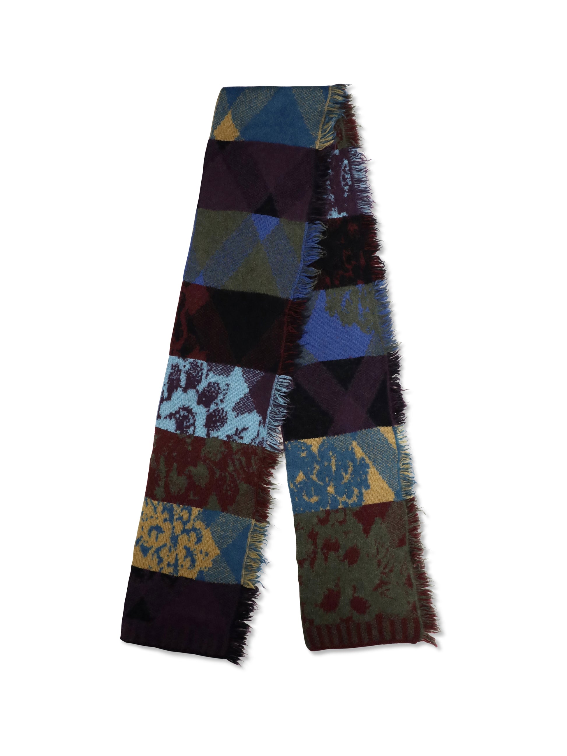 Dries Van Noten Men Mixed Print Fringed Scarf DRIES VAN NOTEN