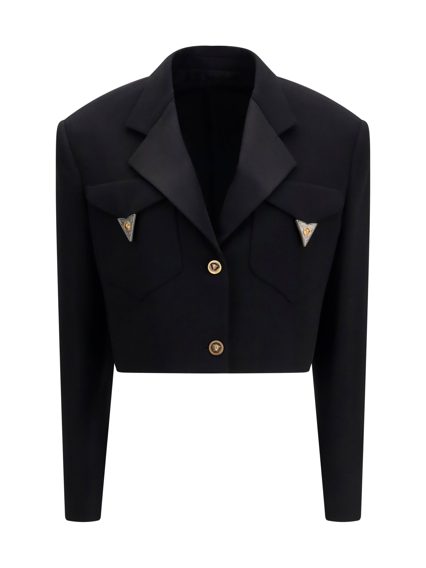 Versace Women Cropped Wool Blazer VERSACE