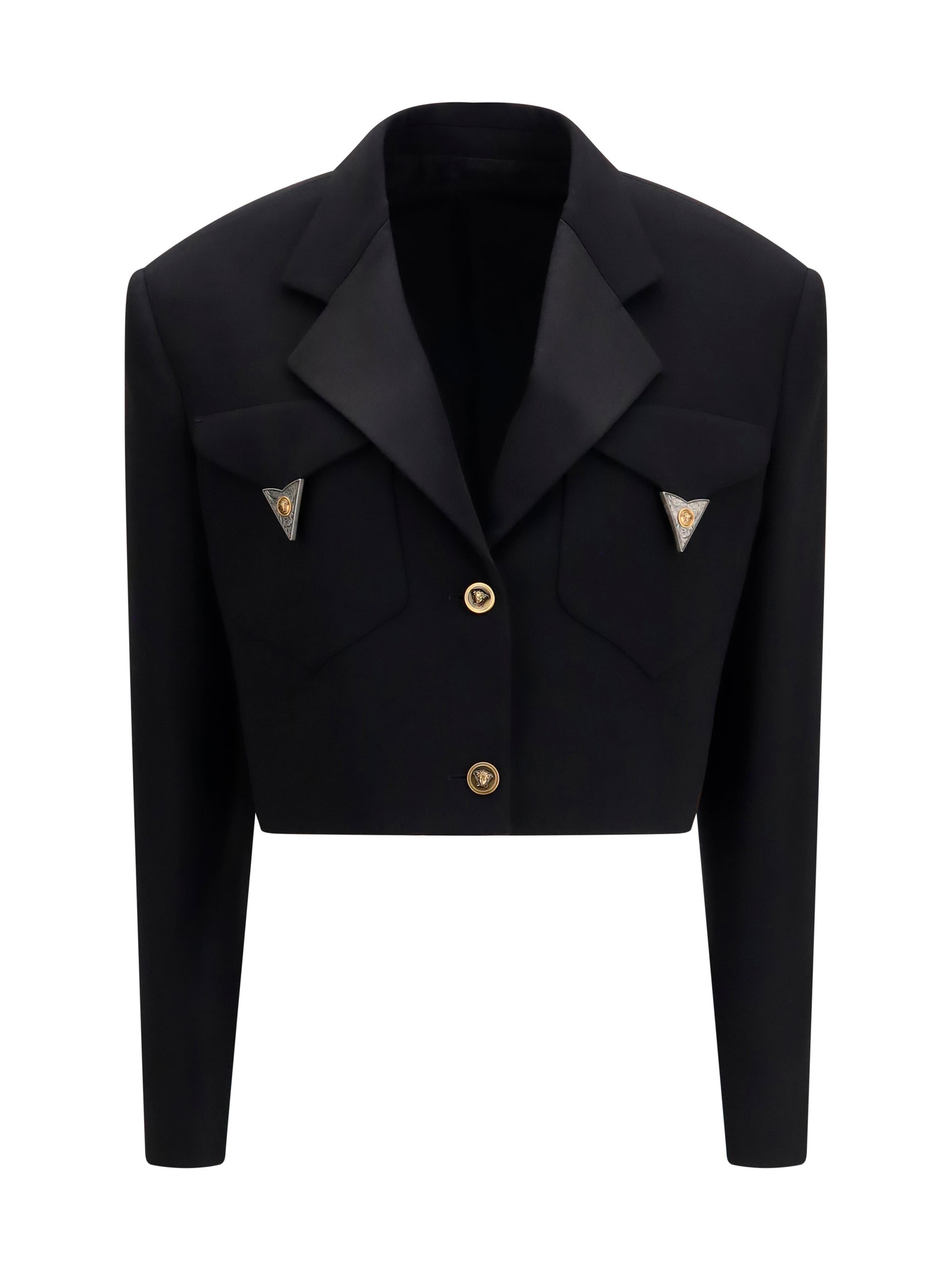 Versace Women Cropped Wool Blazer VERSACE