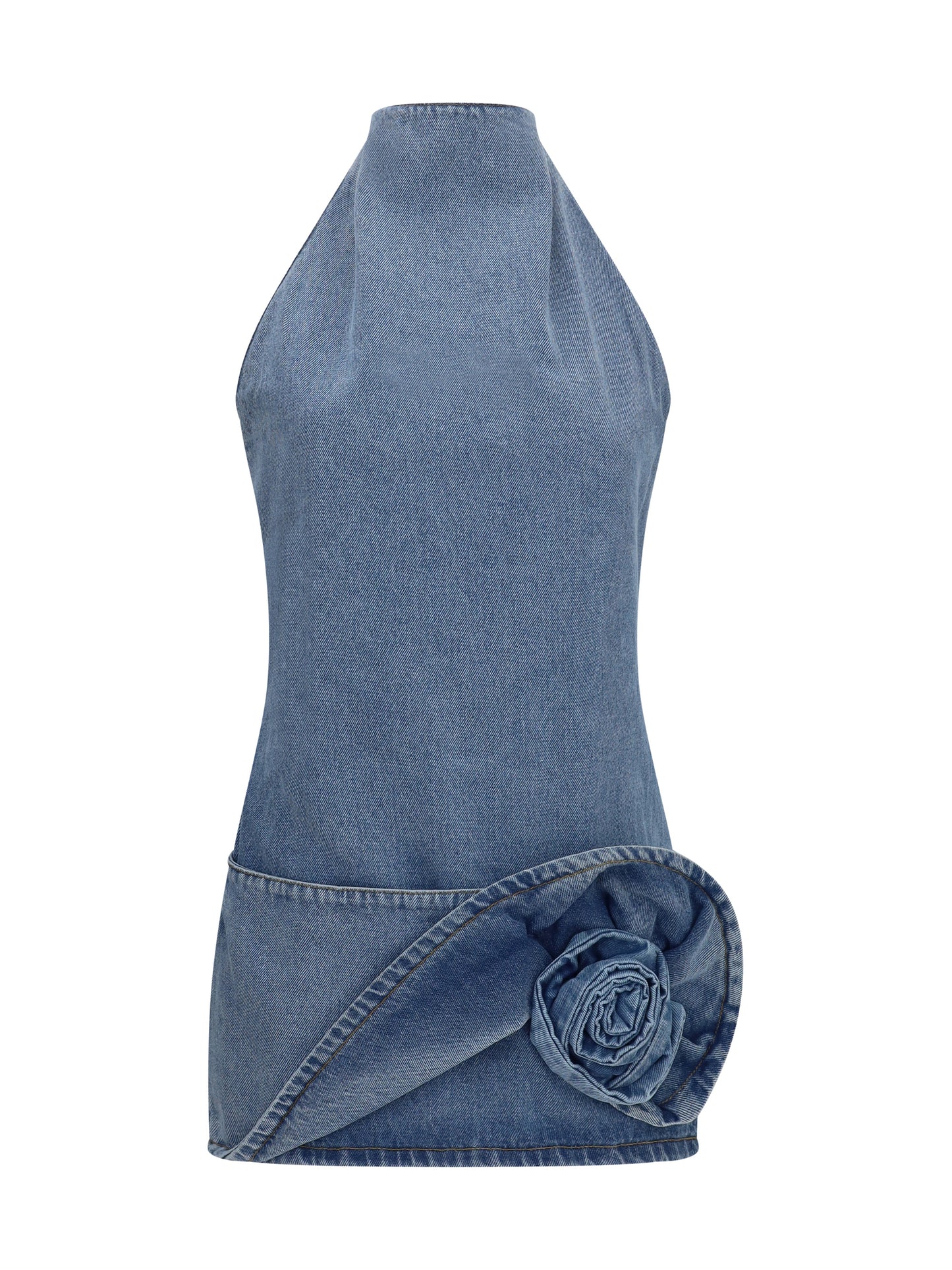 Magda Butrym Women Halterneck Denim Mini Dress MAGDA BUTRYM