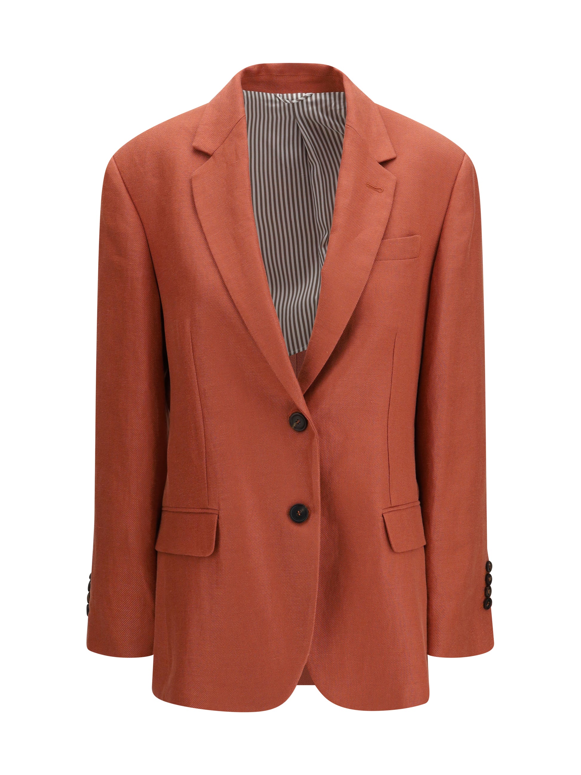 Brunello Cucinelli Women Single-Breasted Linen Blazer BRUNELLO CUCINELLI