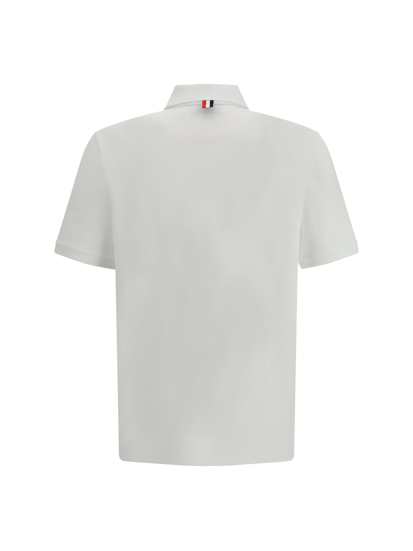 Thom Browne Men Polo Shirt Whit Iconic Bands THOM BROWNE