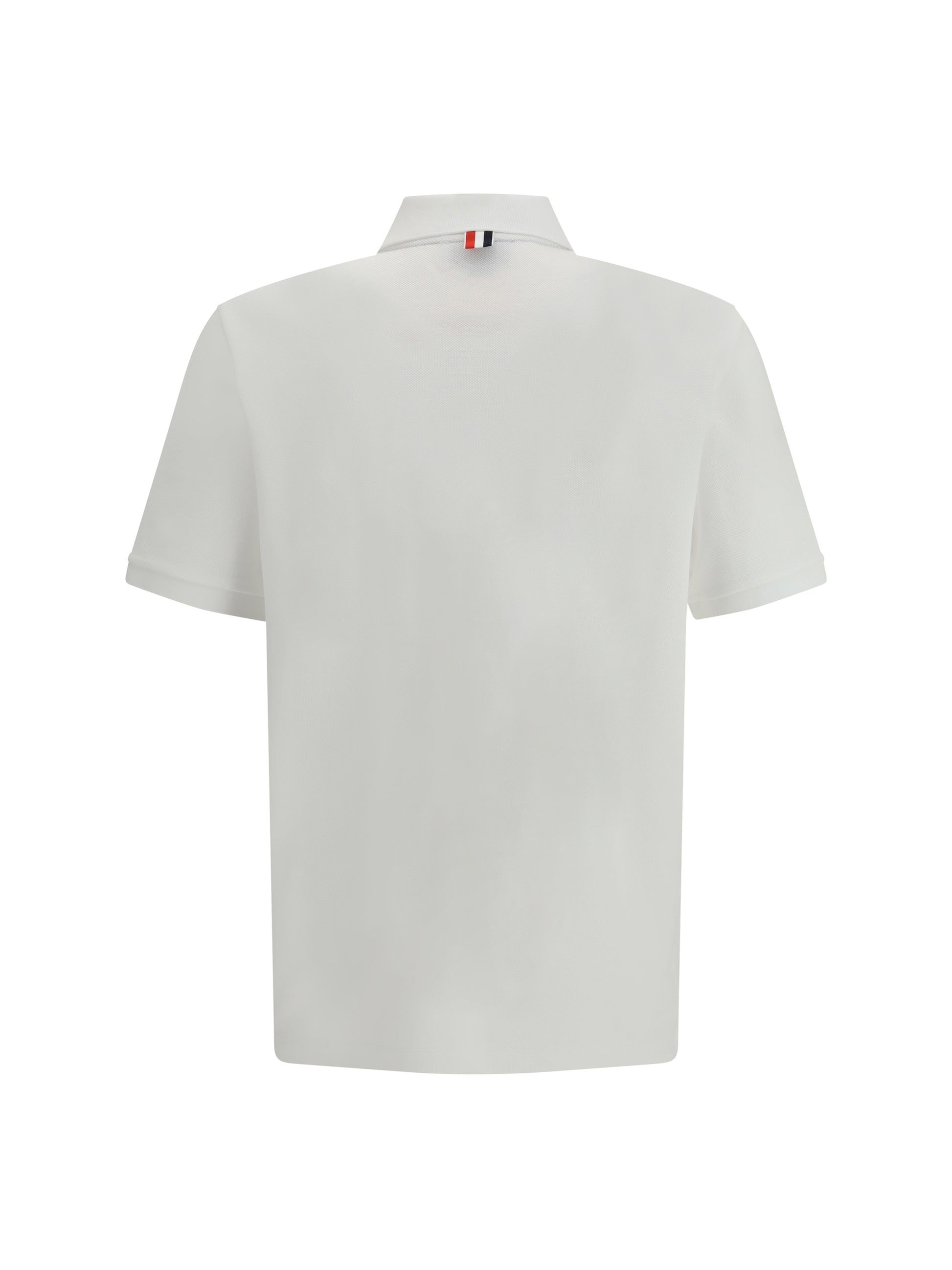 Thom Browne Men Polo Shirt Whit Iconic Bands THOM BROWNE