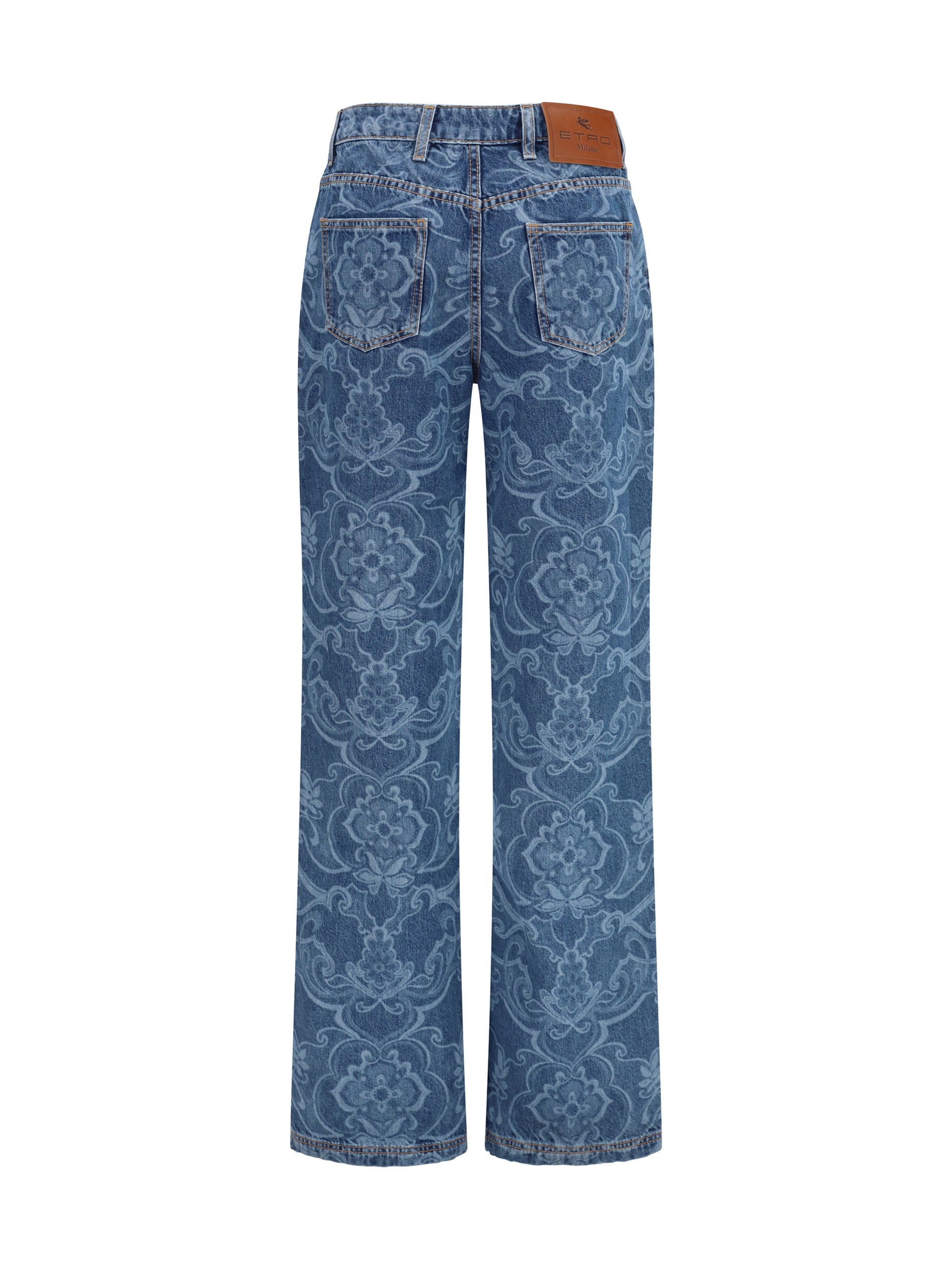 Etro Women Ornamental Jacquard Denim Jeans ETRO