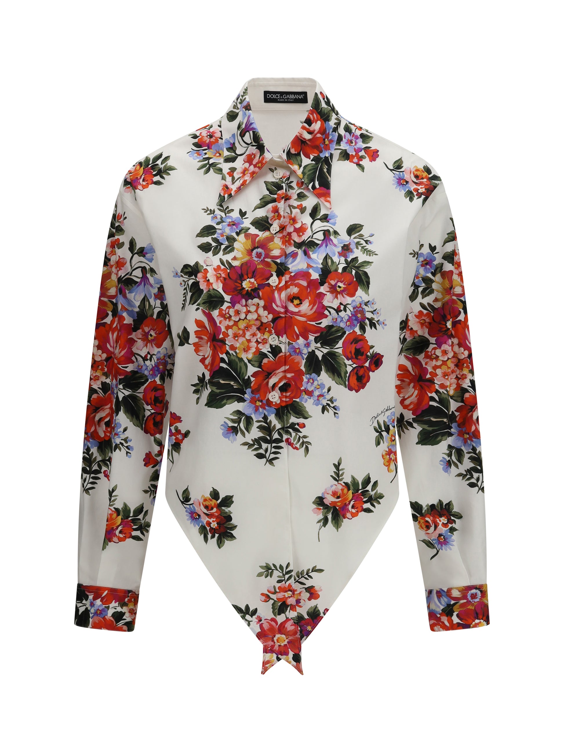 Dolce & Gabbana Women Cotton Shirt With Bouquet Print DOLCE & GABBANA