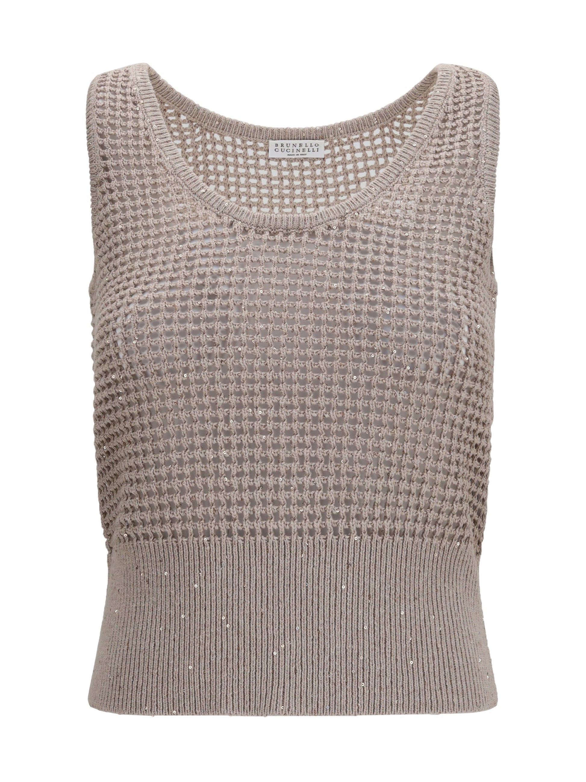 Brunello Cucinelli Women Perforated Sequin Tank Top BRUNELLO CUCINELLI