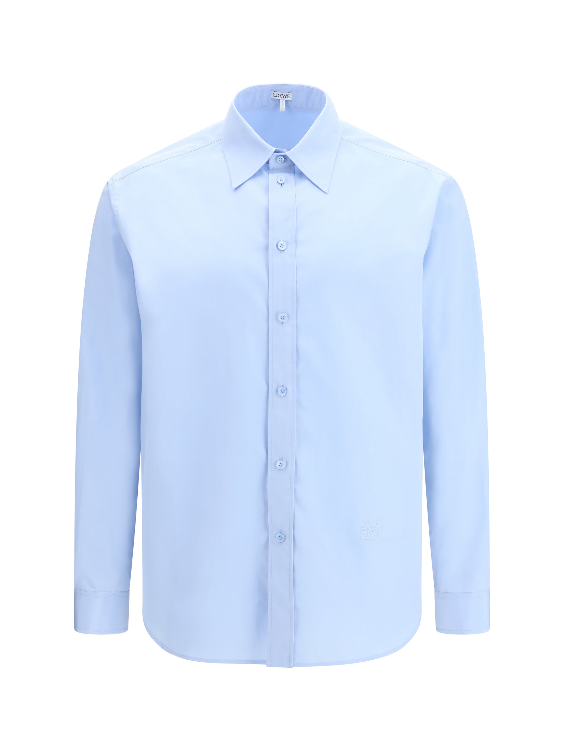Loewe Men Classic Cotton Shirt With Embroidered Anagram Logo LOEWE