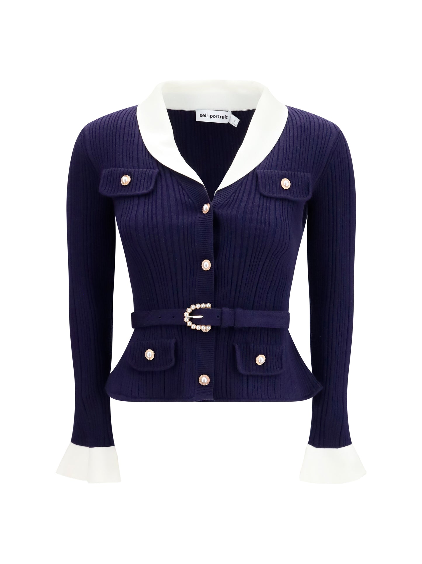 Self-Portrait Women Ribbed Cardigan SELF-PORTRAIT