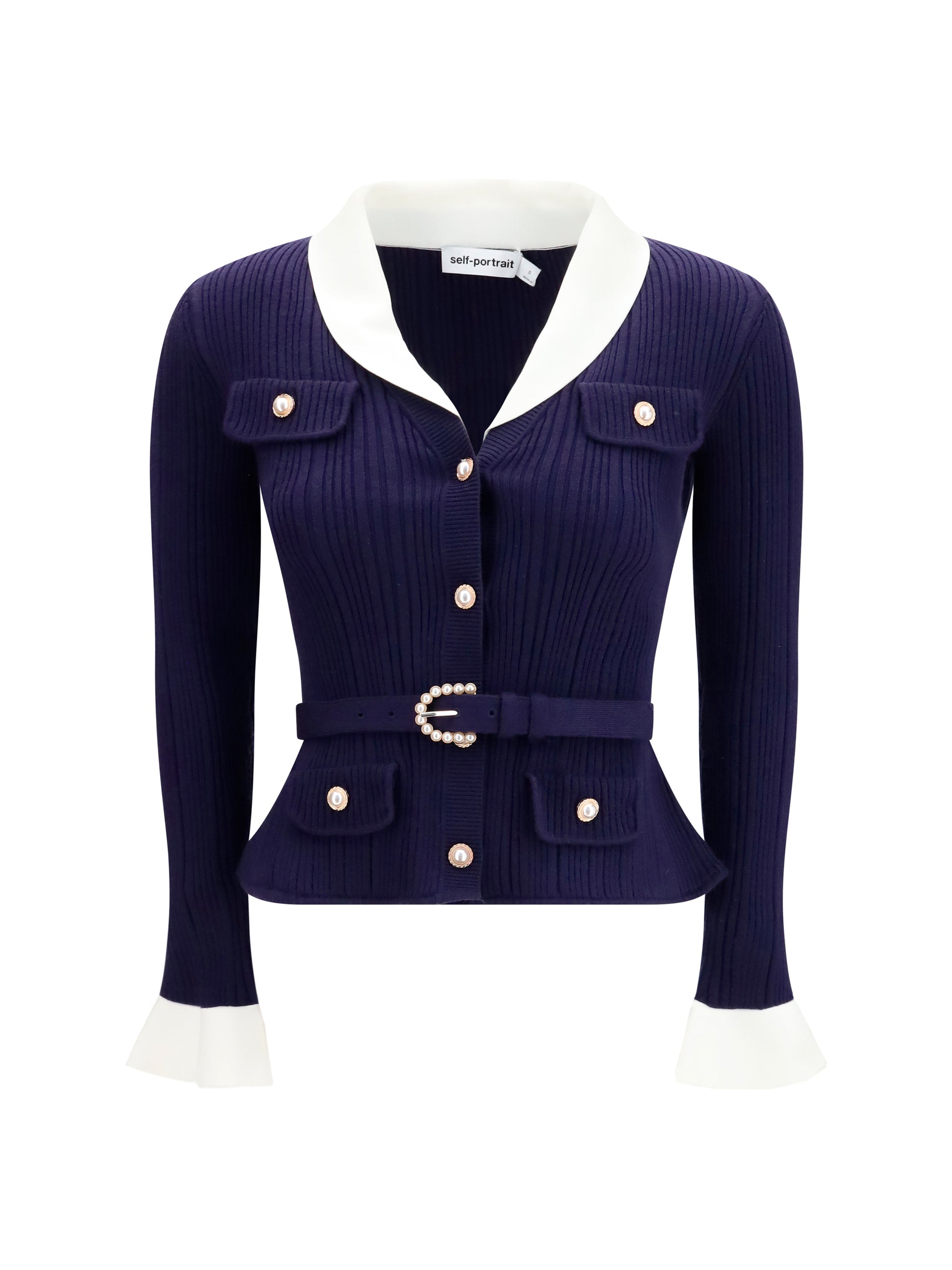 Self-Portrait Women Ribbed Cardigan SELF-PORTRAIT