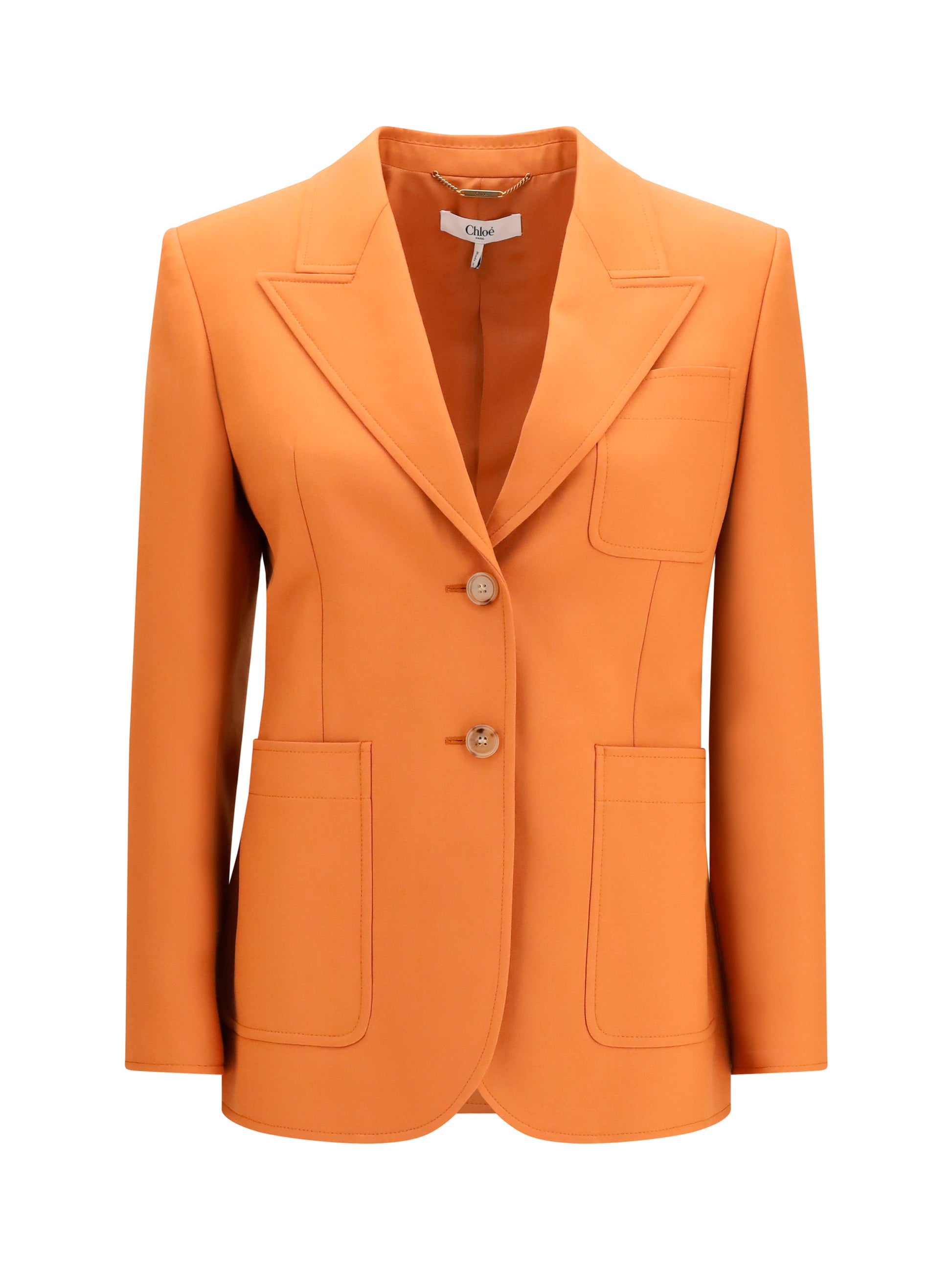 Chloé Women Straight-Cut Wool Gabardine Blazer CHLOE