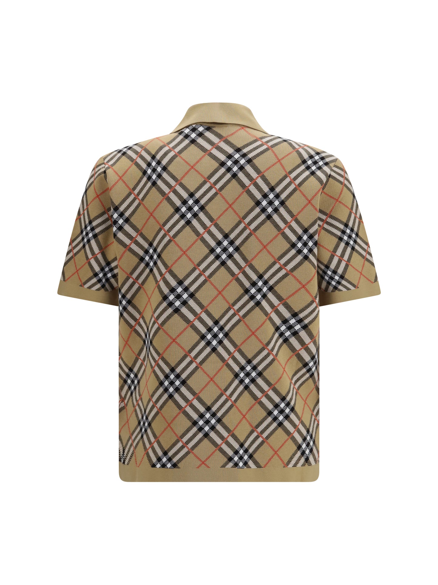 Burberry Men Check Cotton Blend Polo Shirt BURBERRY