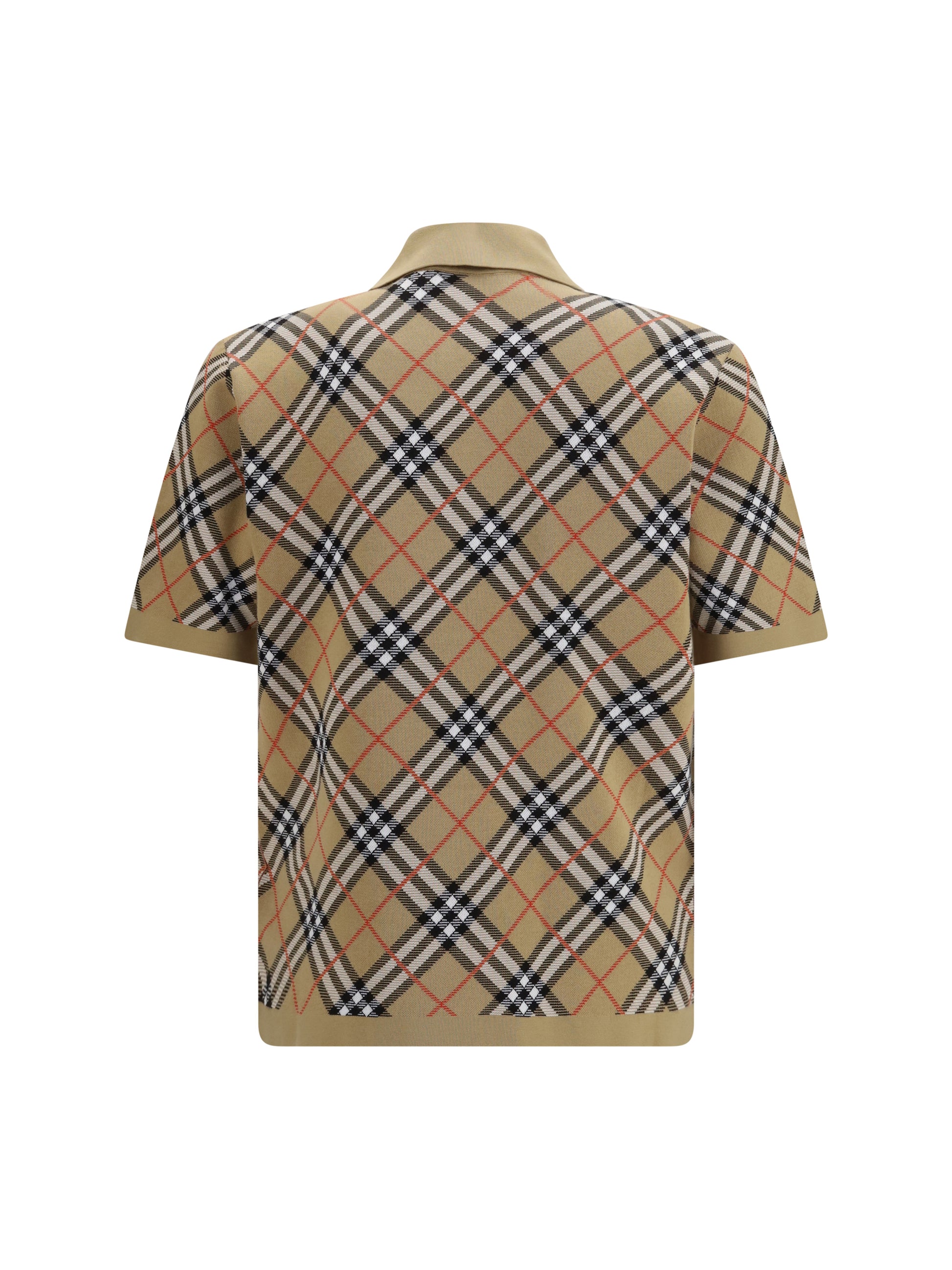 Burberry Men Check Cotton Blend Polo Shirt BURBERRY
