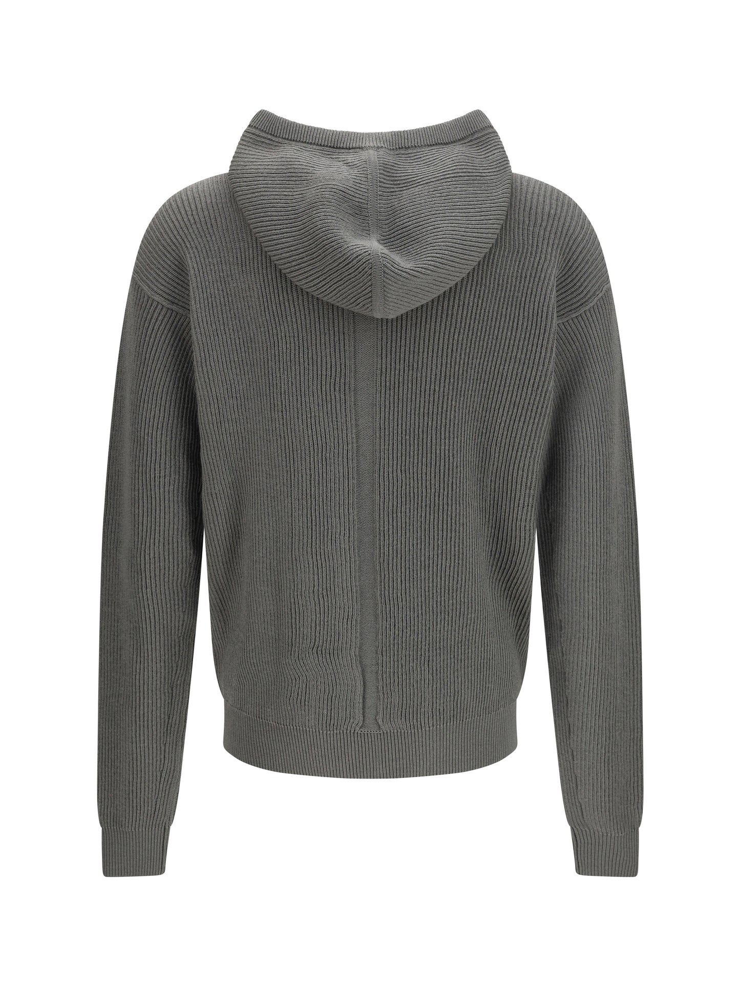 Rick Owens Men Ribbed Virgin Wool Knit Hoodie RICK OWENS