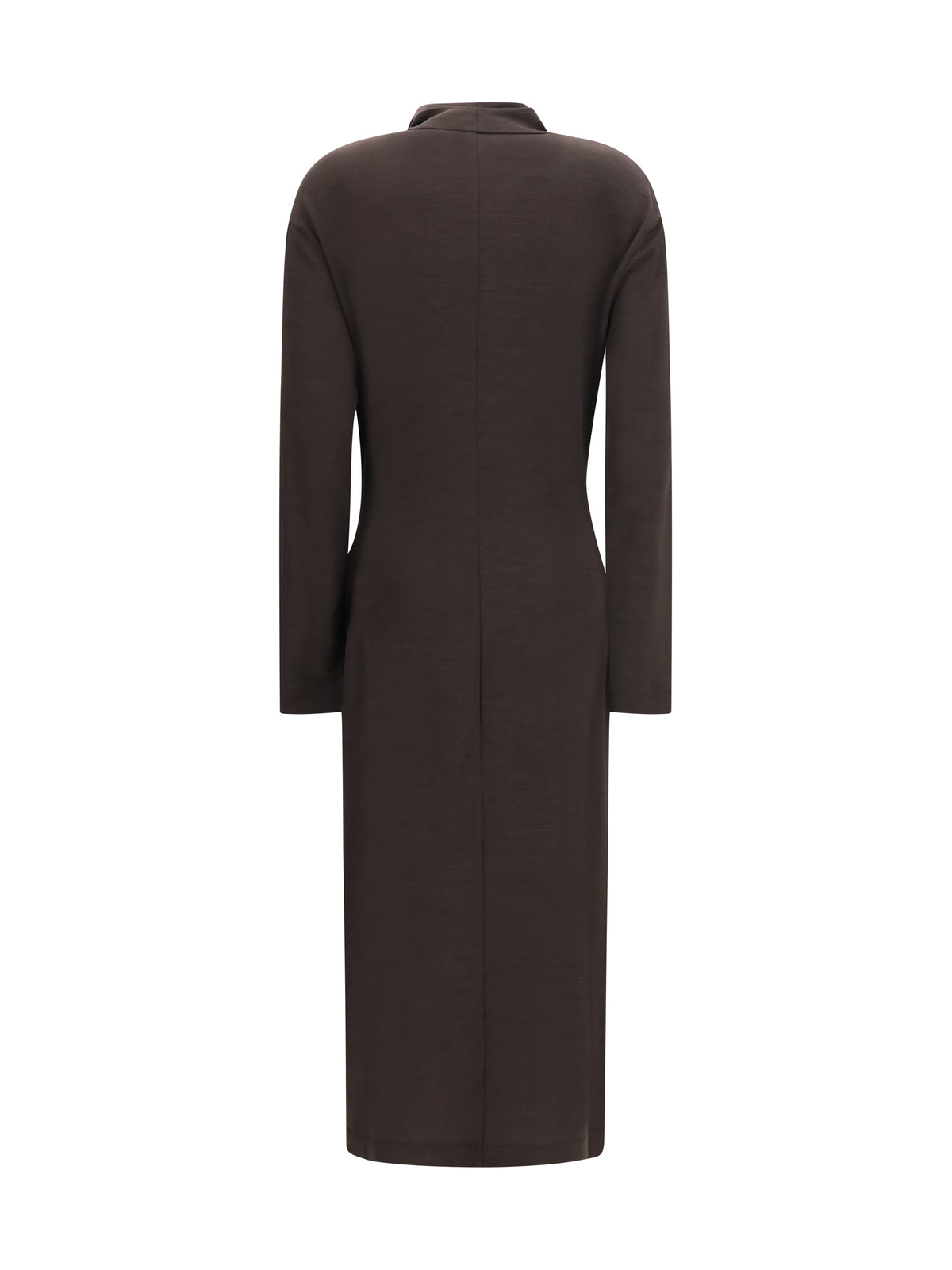 Brunello Cucinelli Women Techno Wool Jersey Draped Dress With Monili BRUNELLO CUCINELLI