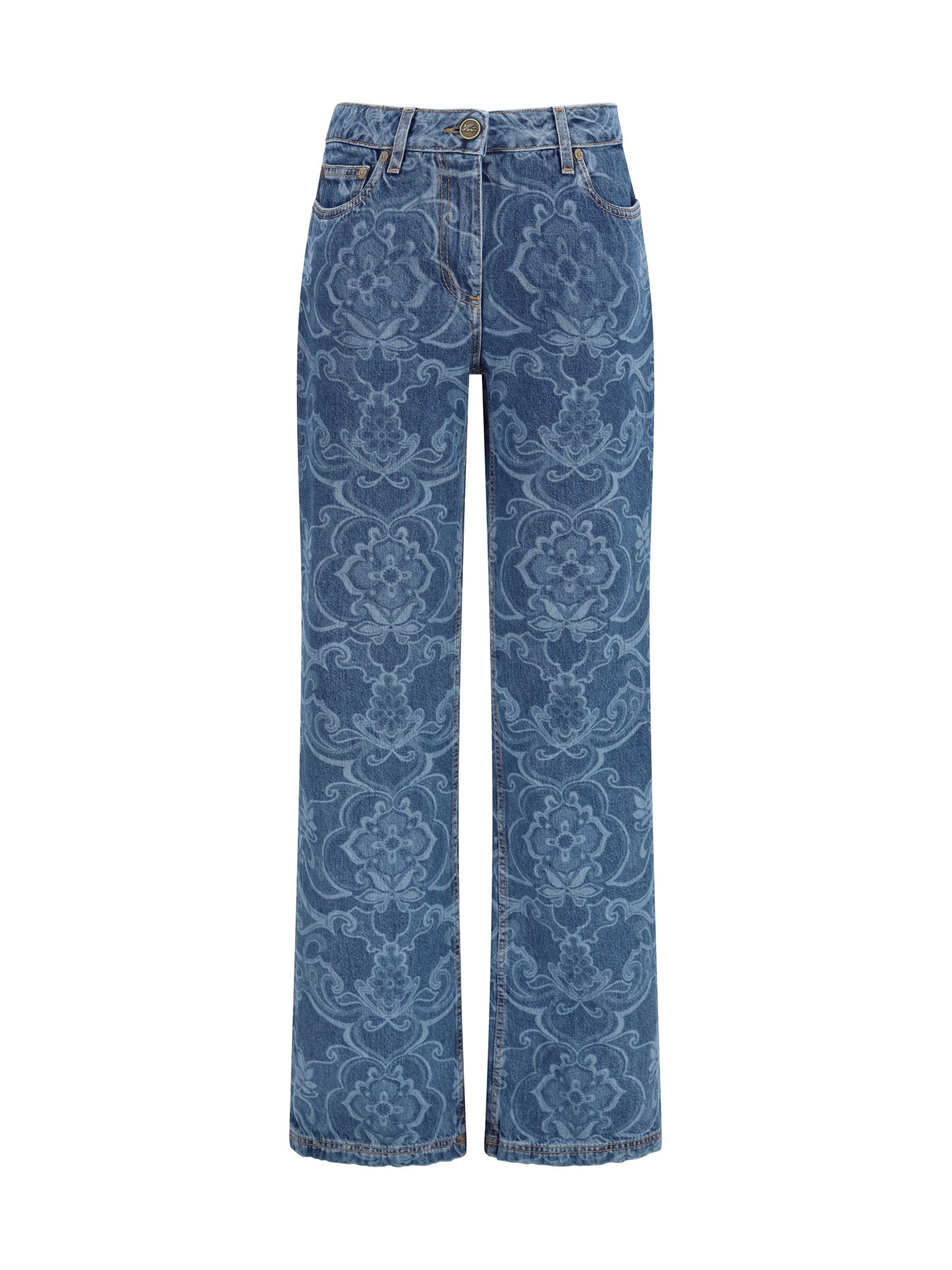 Etro Women Ornamental Jacquard Denim Jeans ETRO