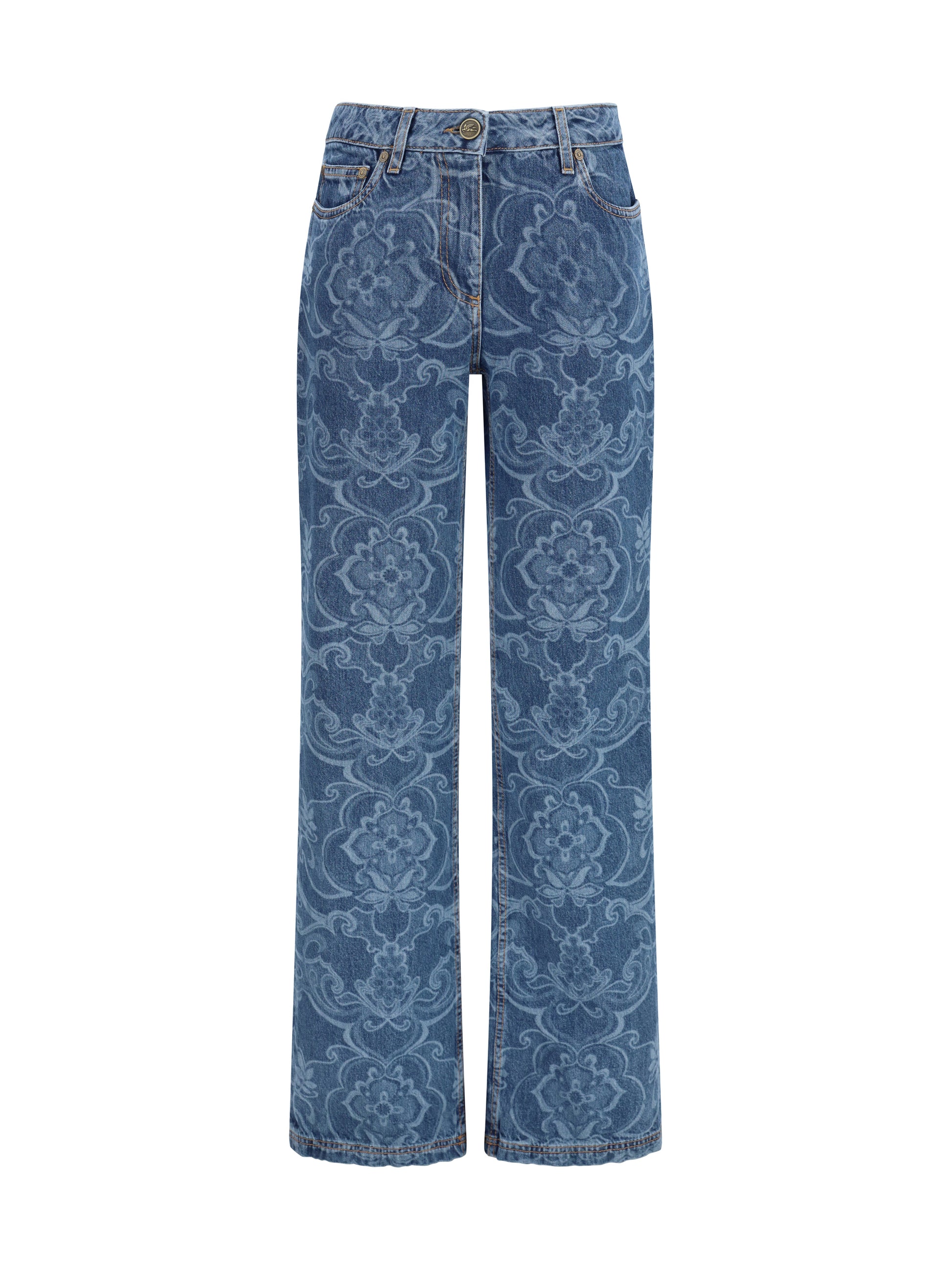 Etro Women Ornamental Jacquard Denim Jeans ETRO