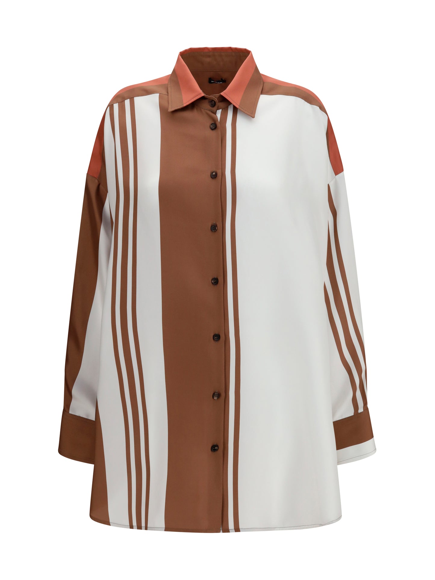 Kiton Women Long Striped Silk Shirt KITON