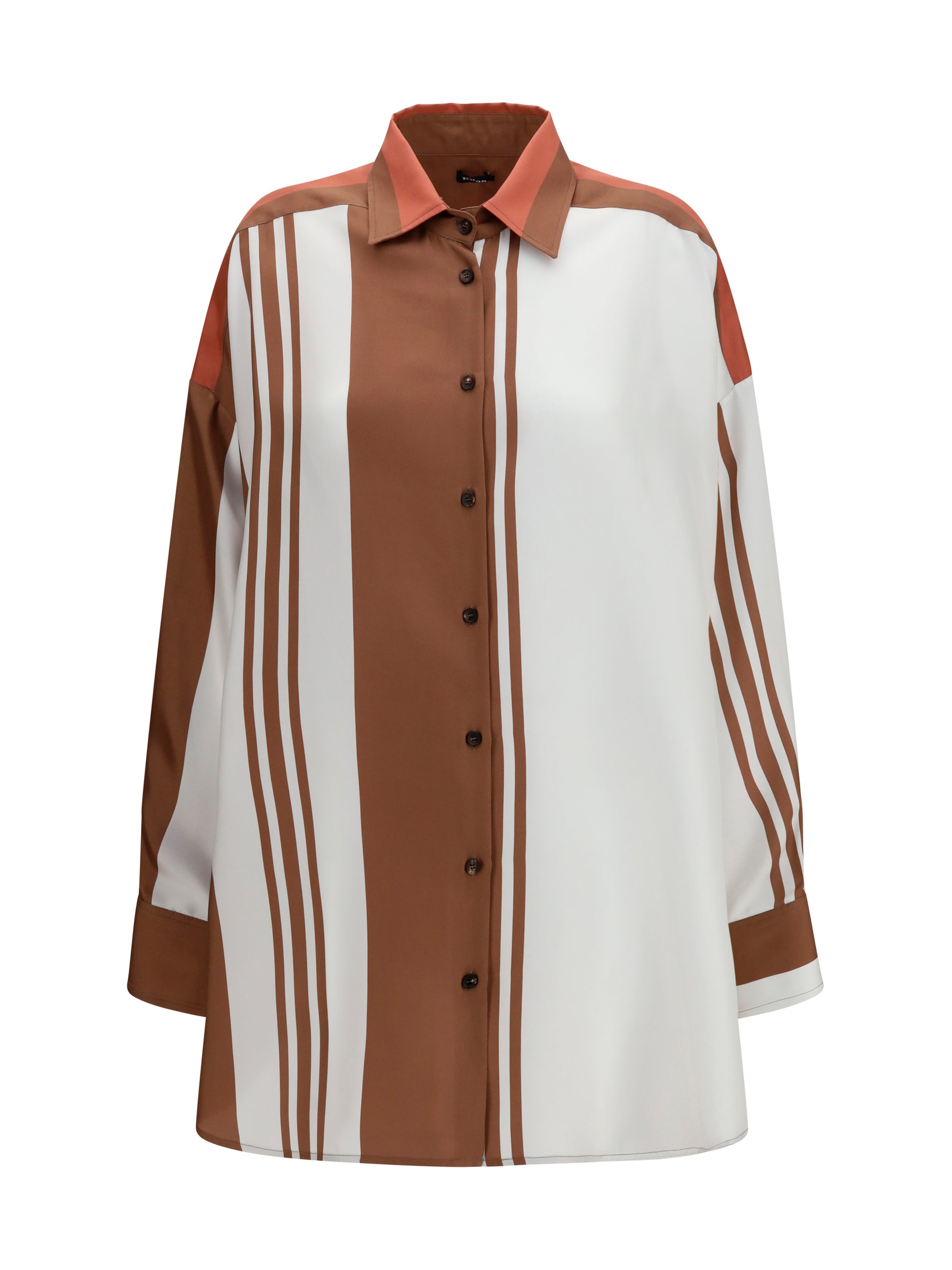 Kiton Women Long Striped Silk Shirt KITON