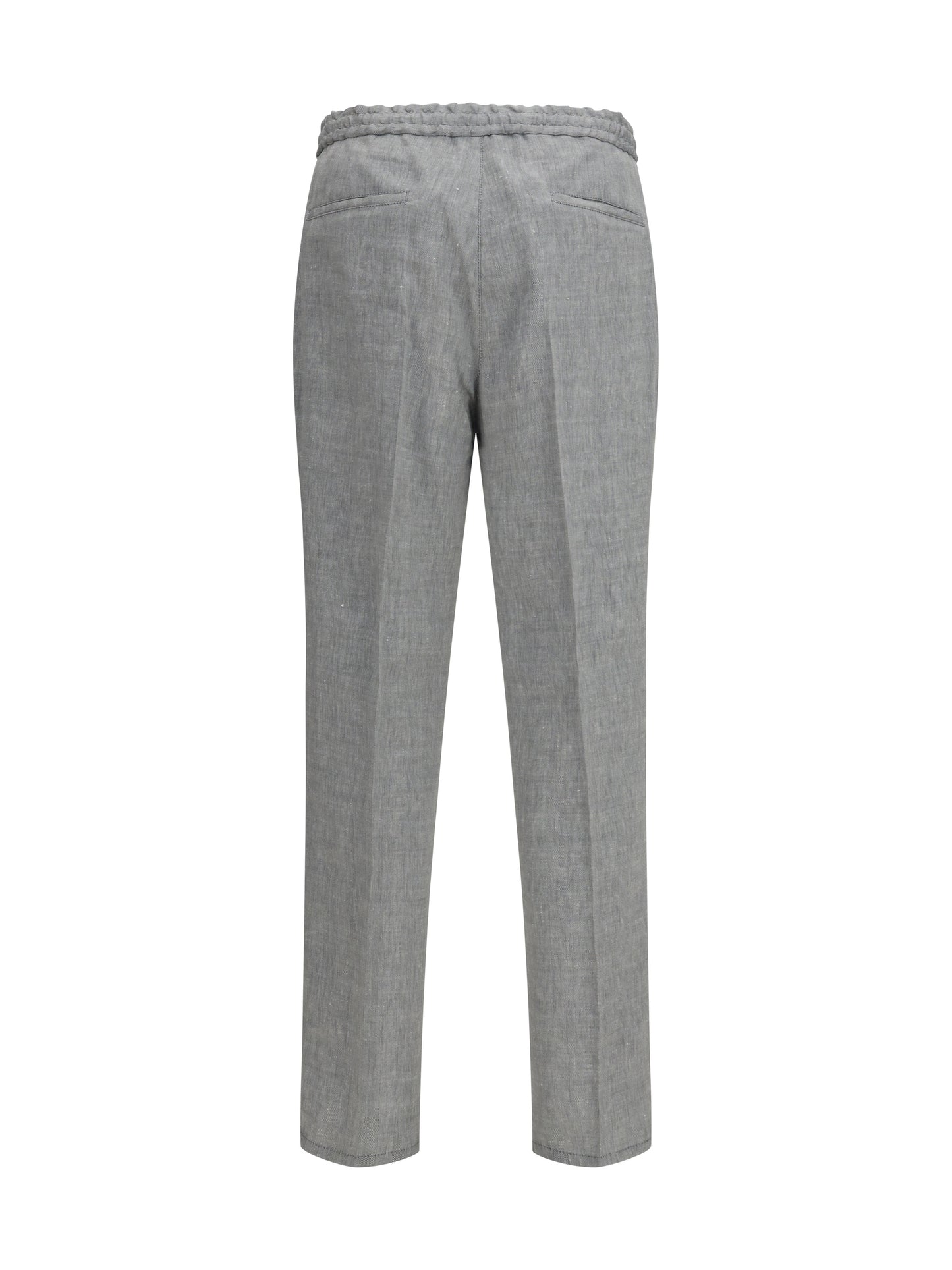 Brunello Cucinelli Men Herringbone Linen And Wool Pants BRUNELLO CUCINELLI