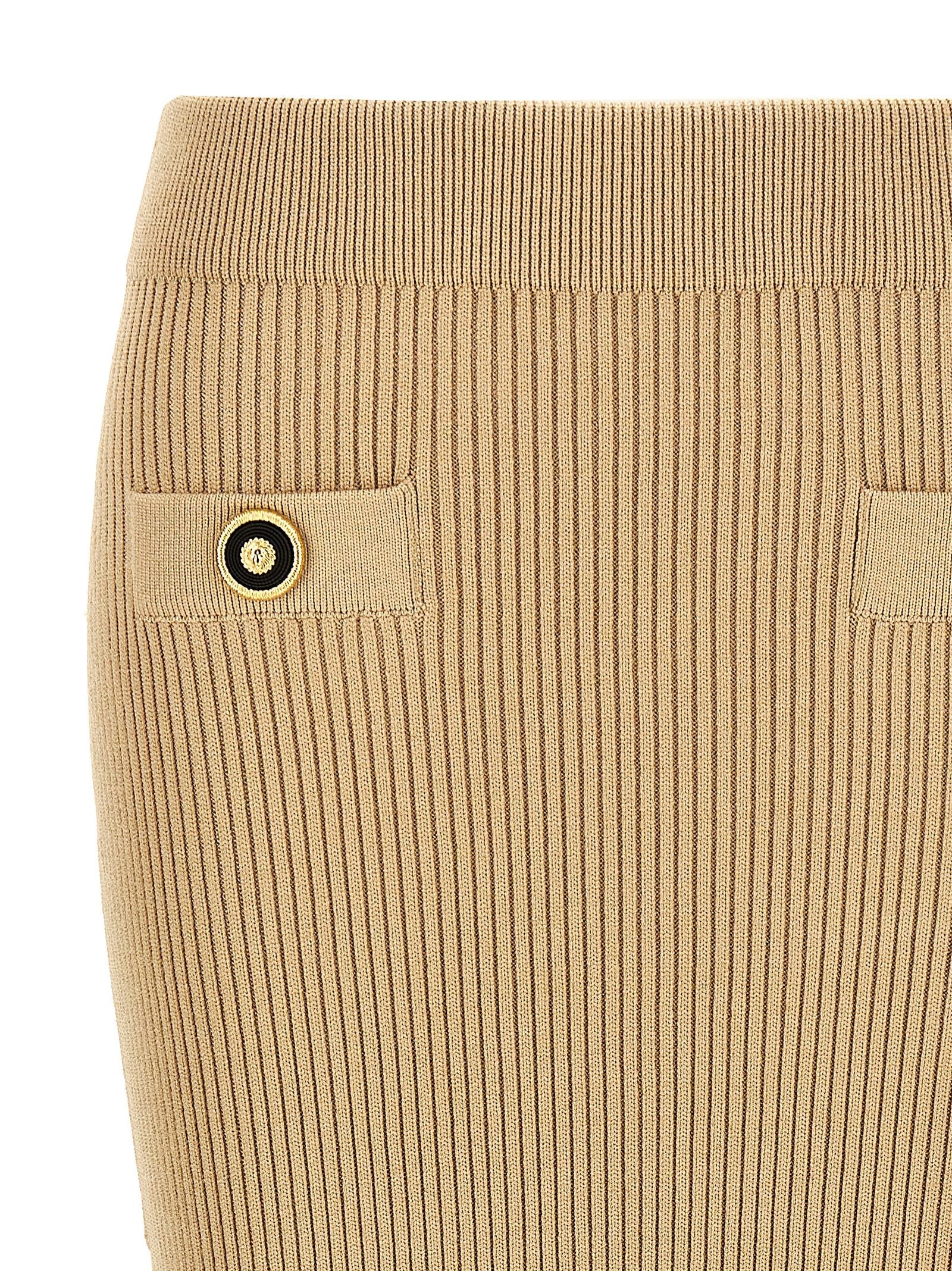 Balmain Women Ribbed Midi Skirt BALMAIN